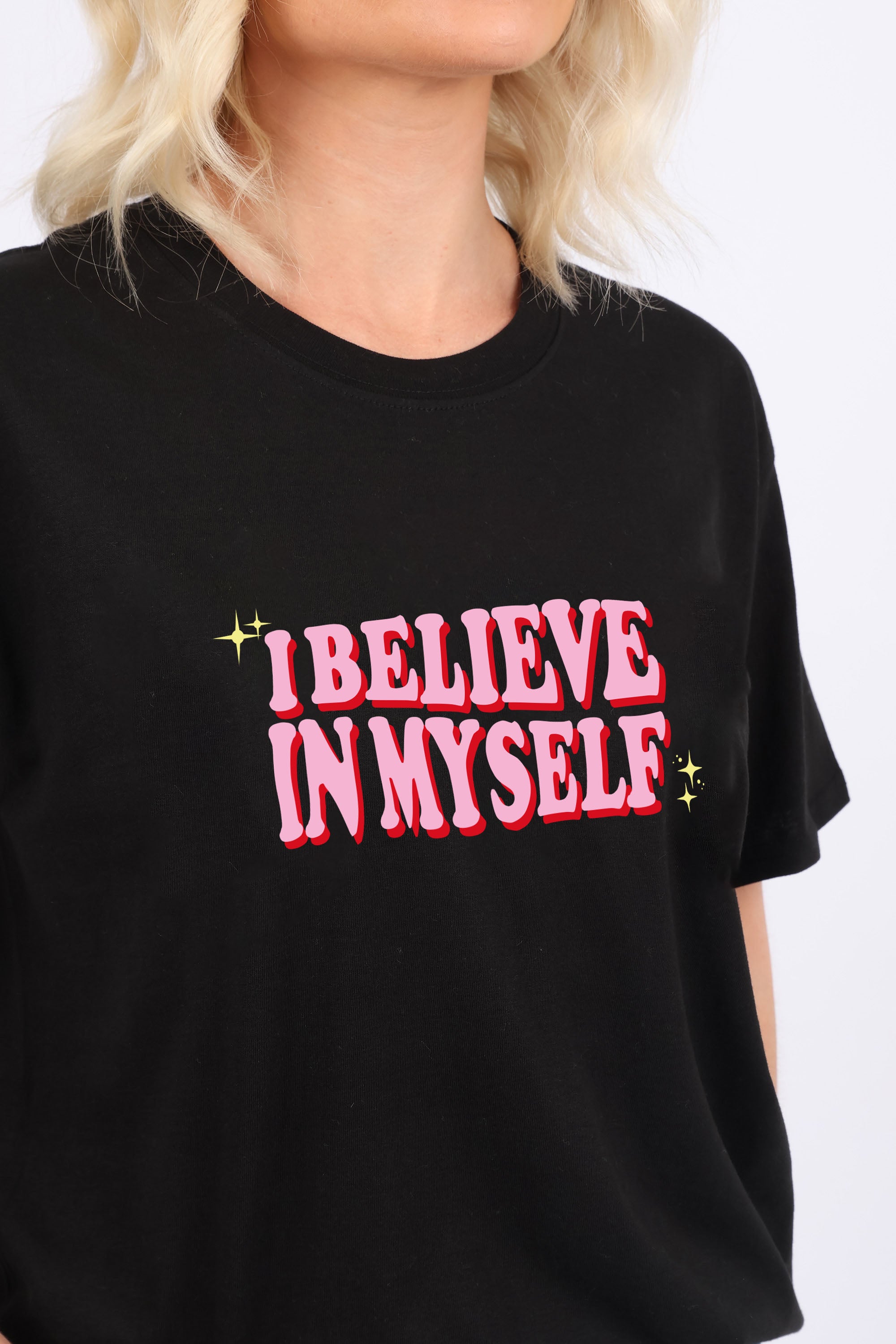 I Believe in Myself Slogan Printed T-Shirt (Custom Pack)