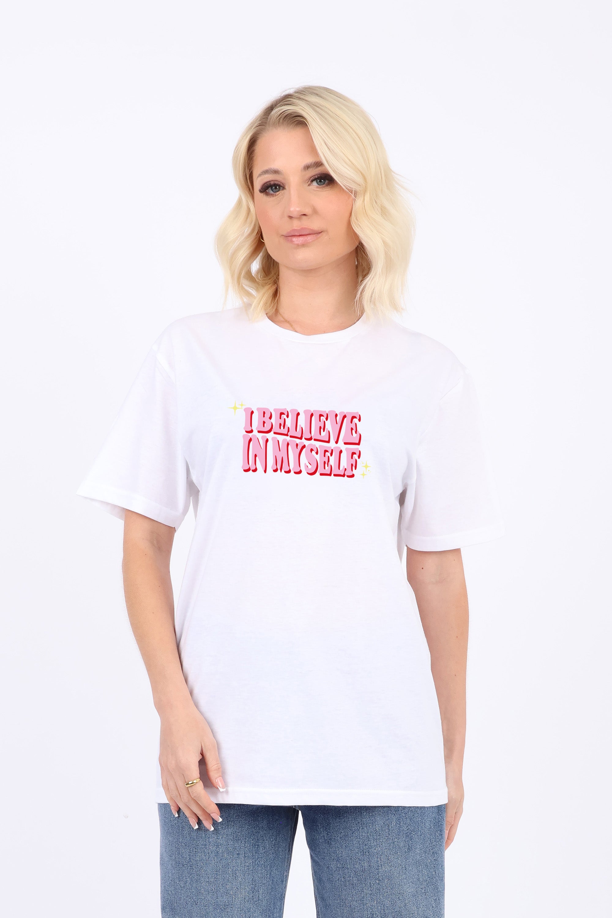 I Believe in Myself Slogan Printed T-Shirt (Custom Pack)