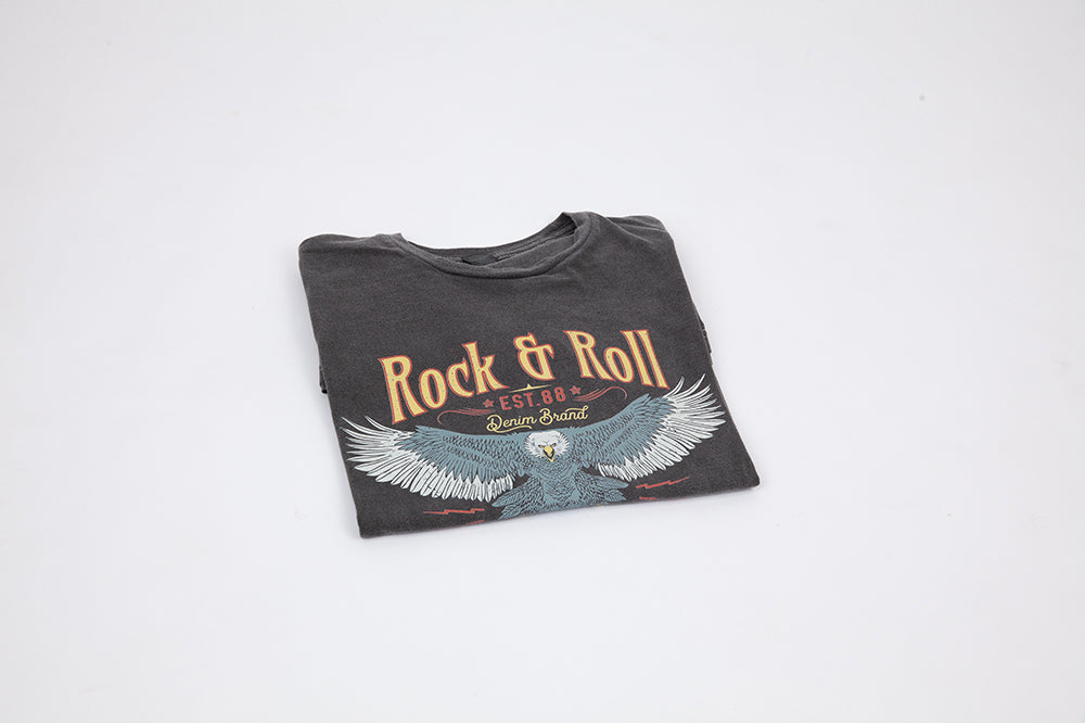 Rock n Roll Eagle Acid Wash T-Shirt