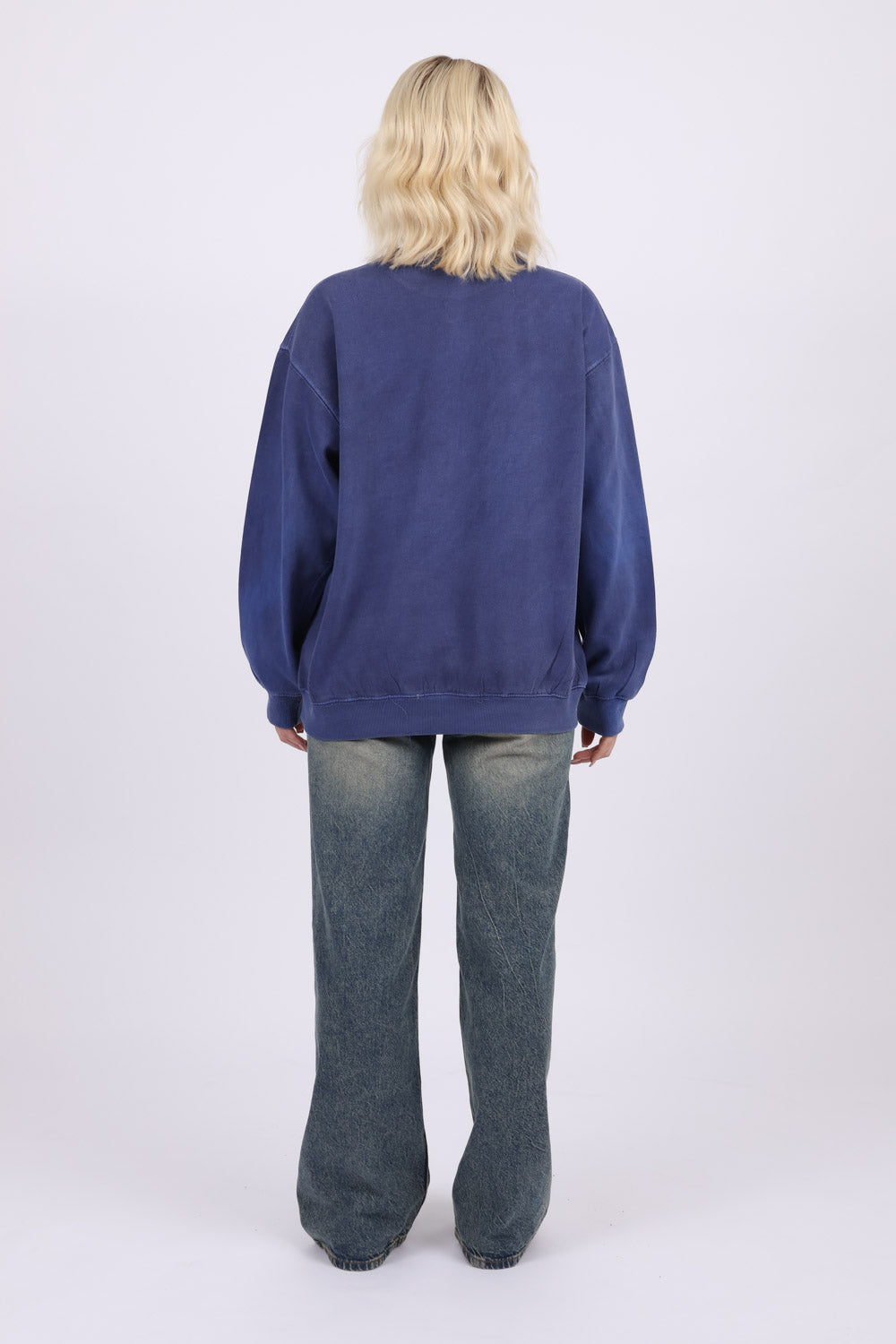 Unisex Acid Washed Plain Sweatshirt