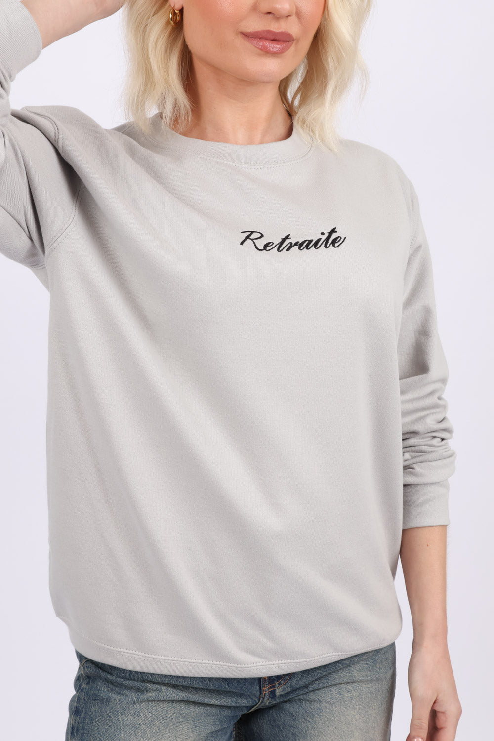 Retraite Front Embroidery & Printed Back Sweatshirt