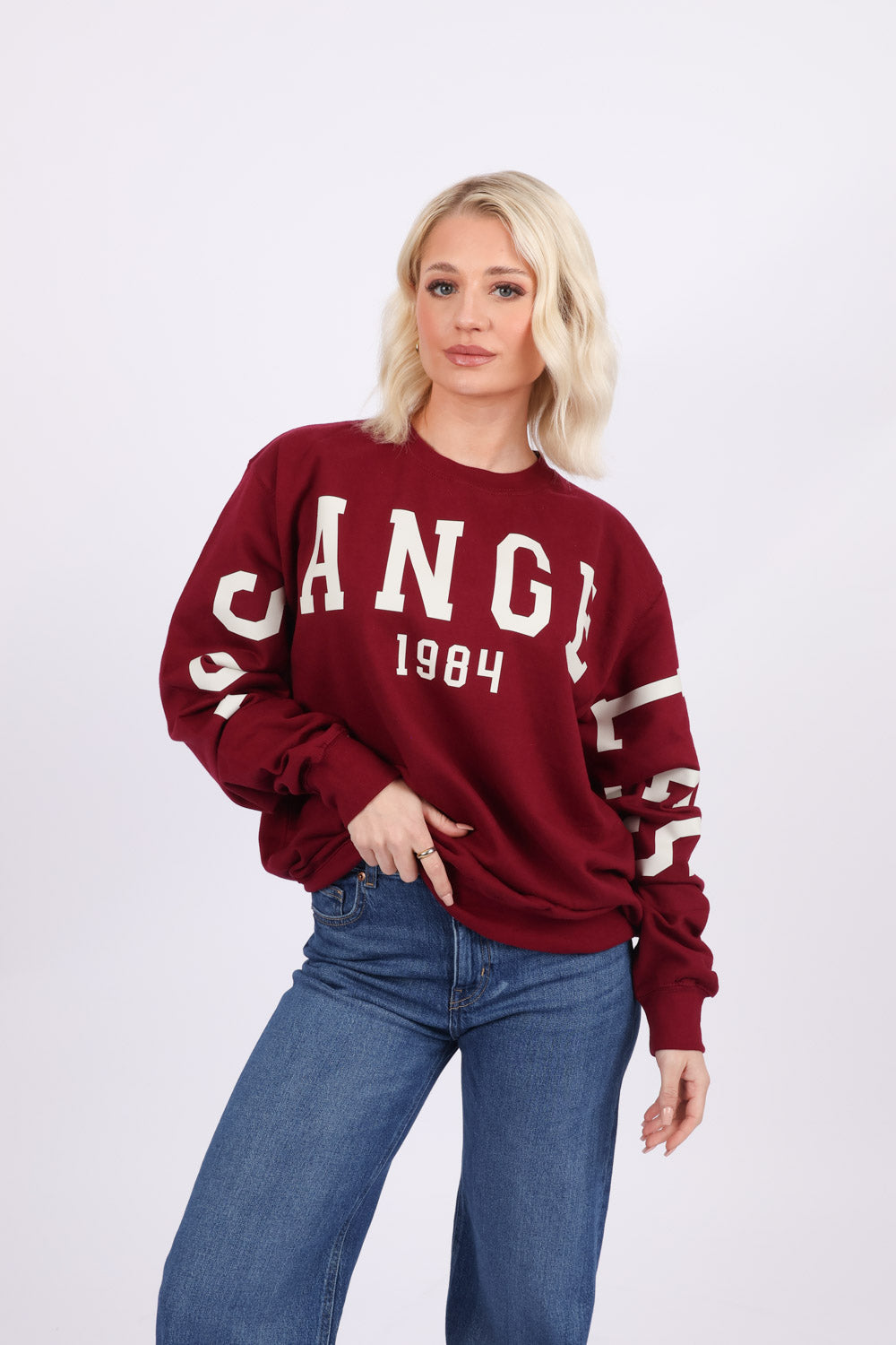 Sleeve-to-Body Los Angeles Print Sweatshirt
