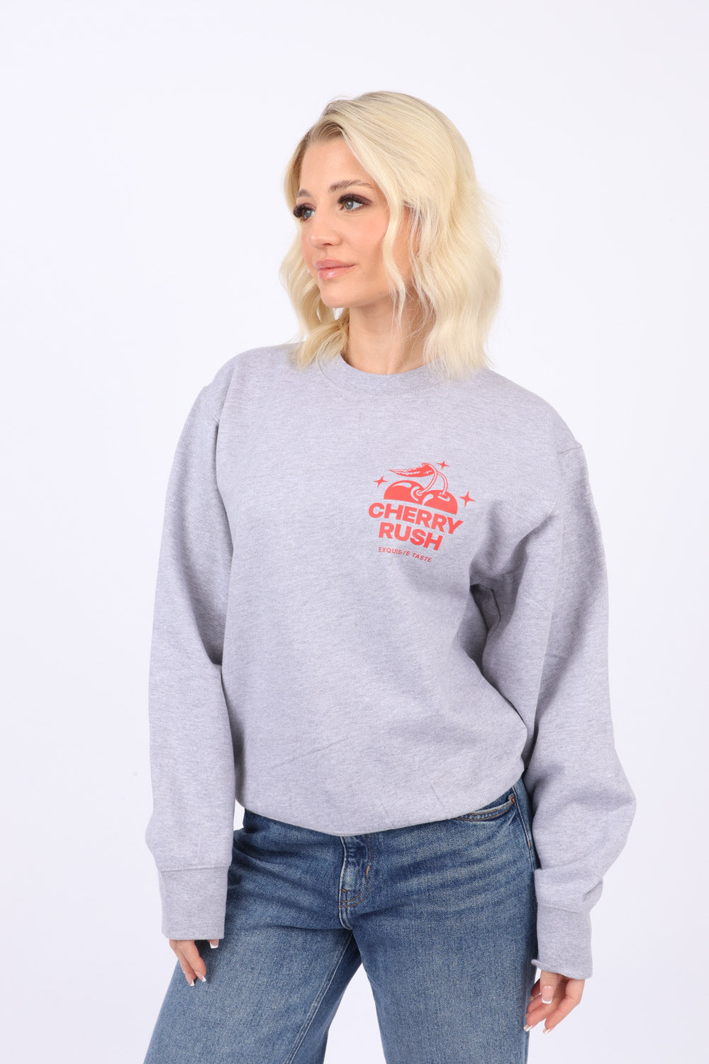 Basic Crew Neck Sweatshirt in Cherry Rush Print (Pack of 4)