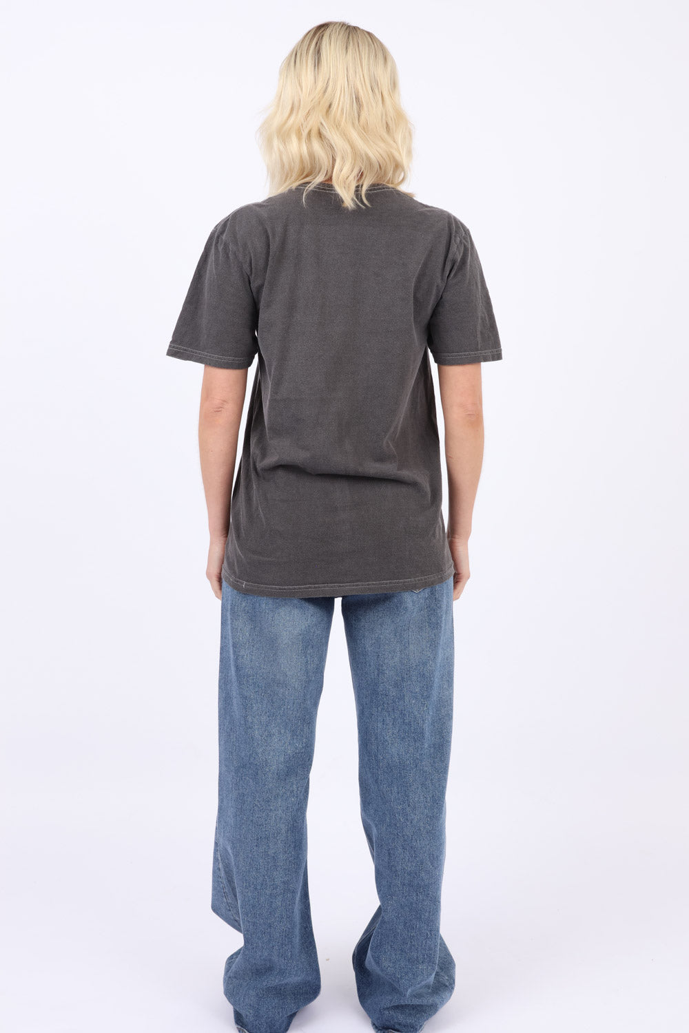 Rock & Roll Skull Print Acid Wash T-Shirt