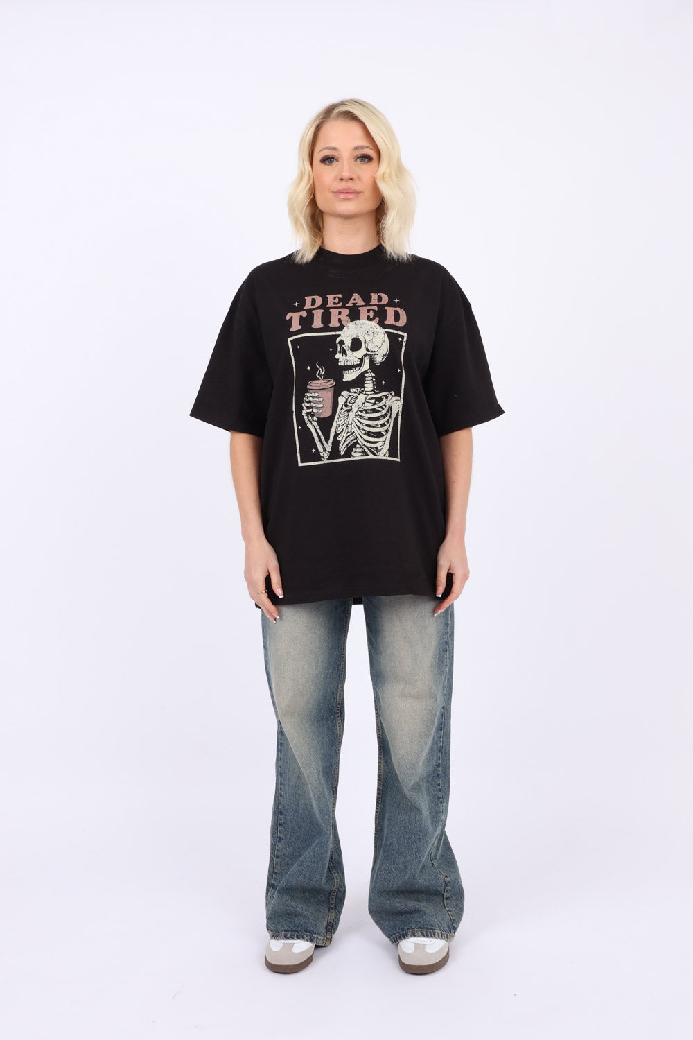 220GSM Oversize T-Shirt in Dead Tired Print
