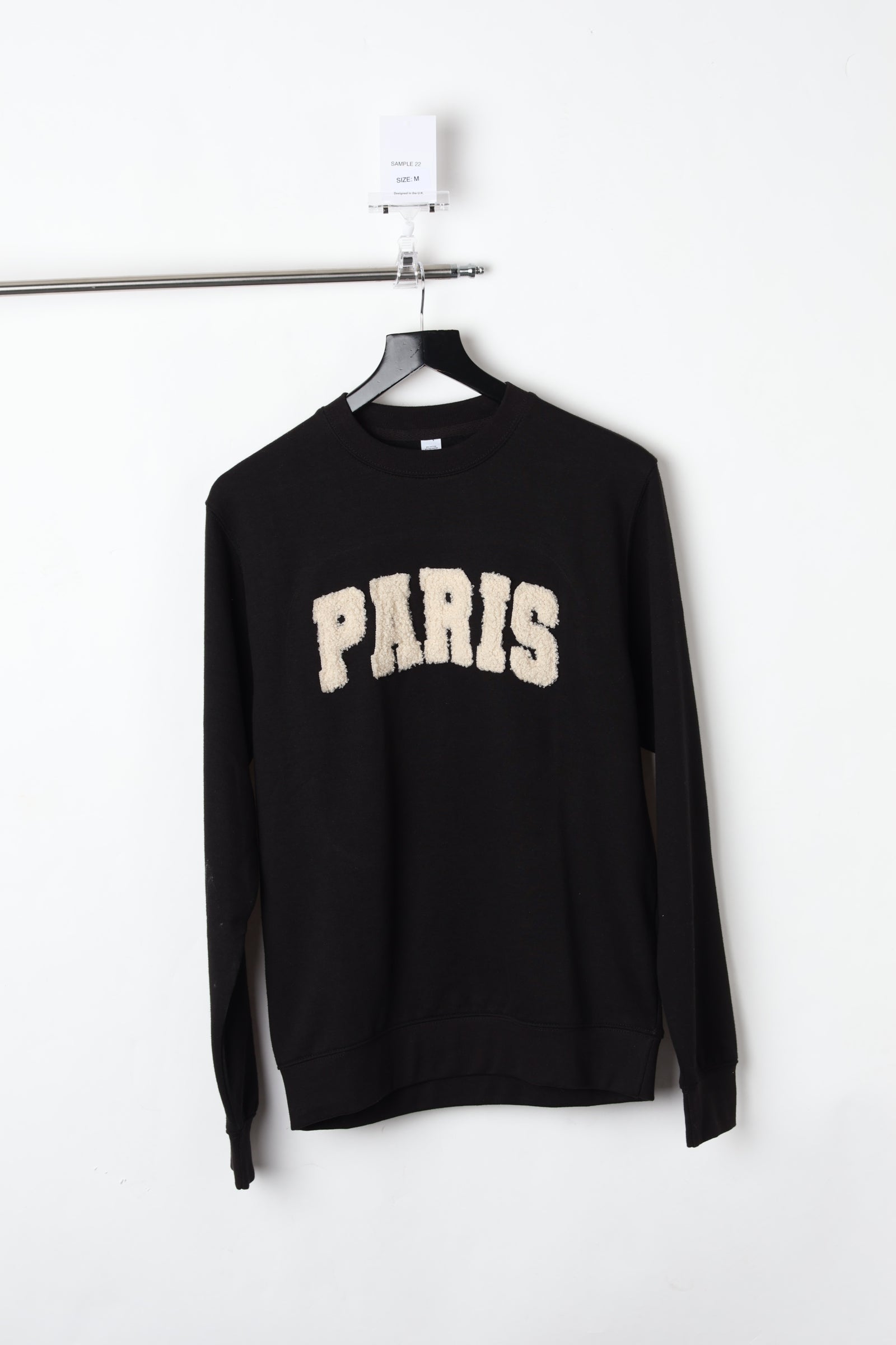 Paris Boucle Applique Black Sweatshirt (Size M) – Sample