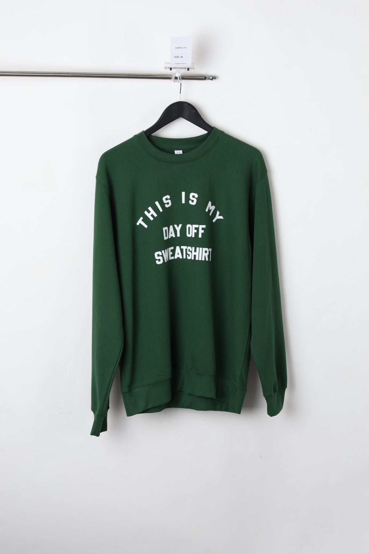 My Day Off Graphic Printed Green Sweatshirt (Size M) – Sample