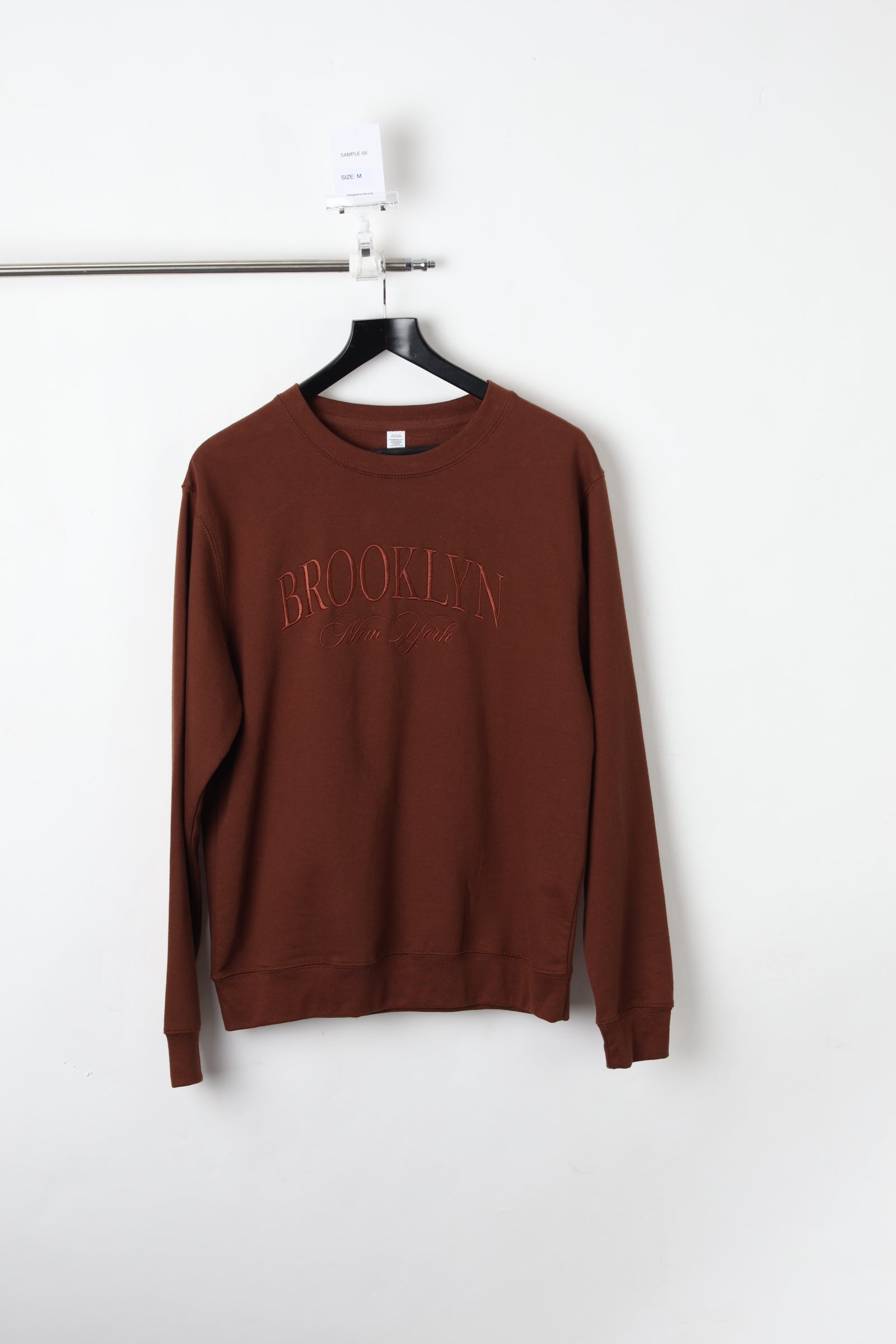 Brooklyn Embroidered Chocolate Fudge Sweatshirt (Size M) – Sample