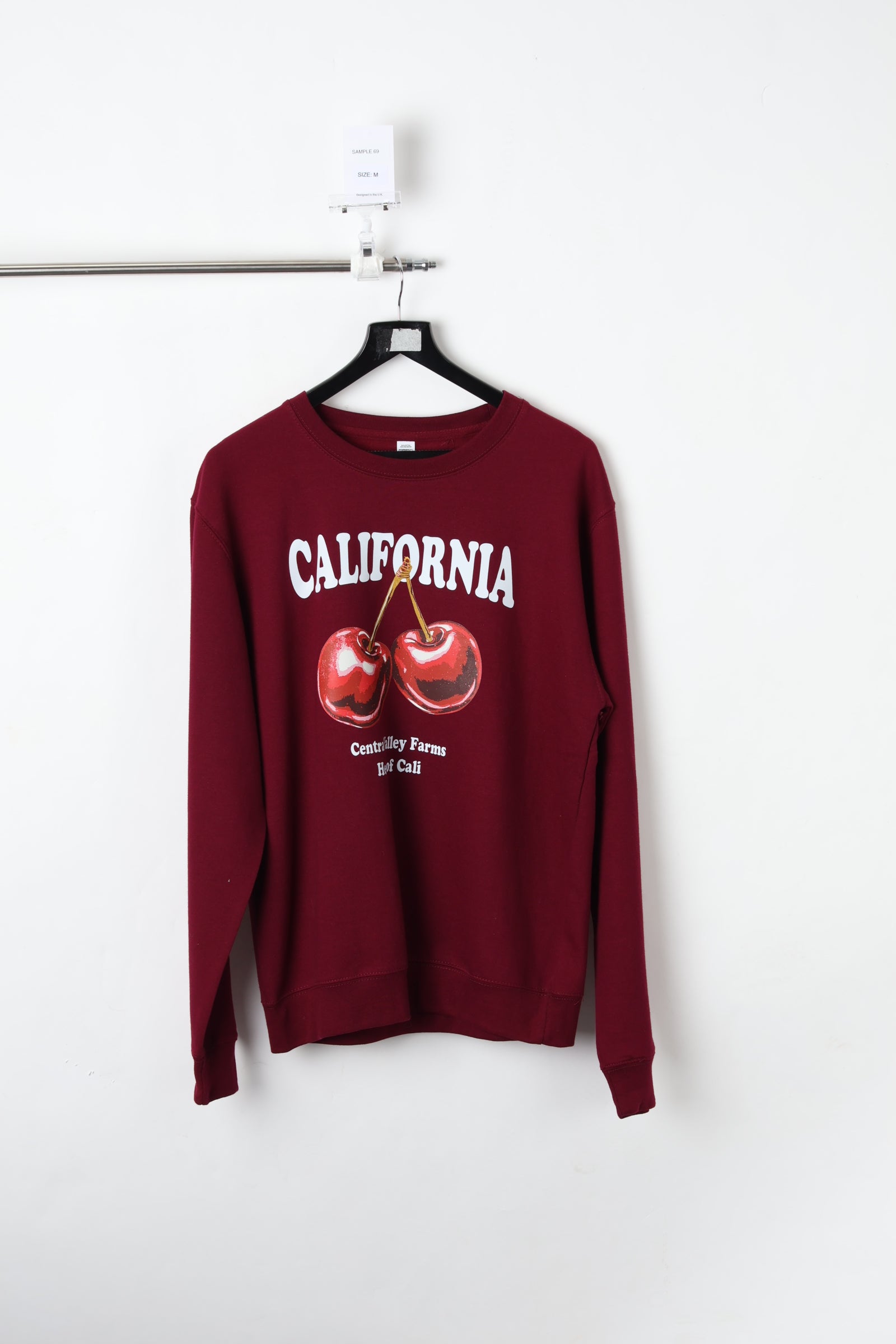 California Graphic Printed Burgundy Sweatshirt (Size M) – Sample