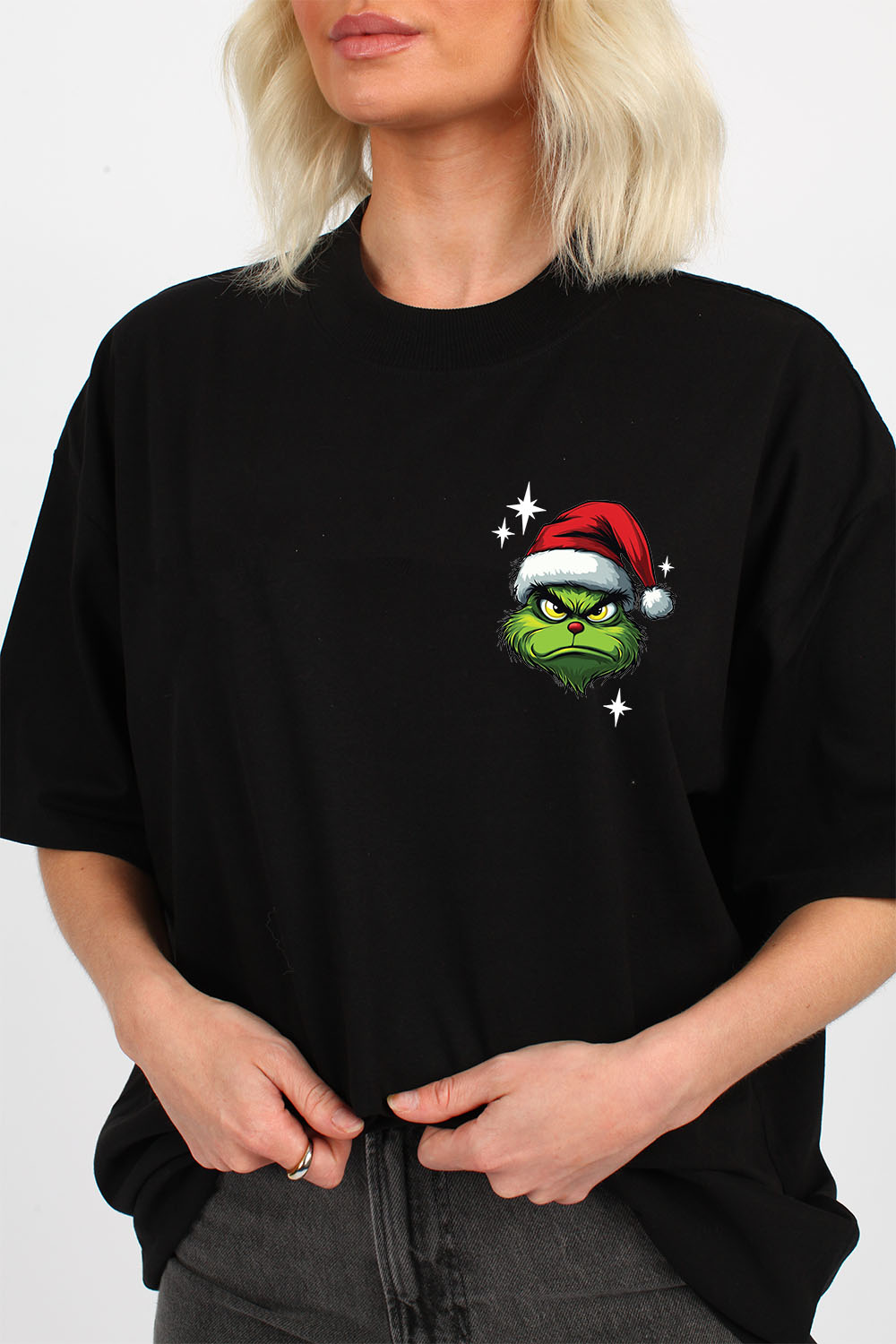 220GSM Oversize Christmas T-Shirt In My Grinch Era Print
