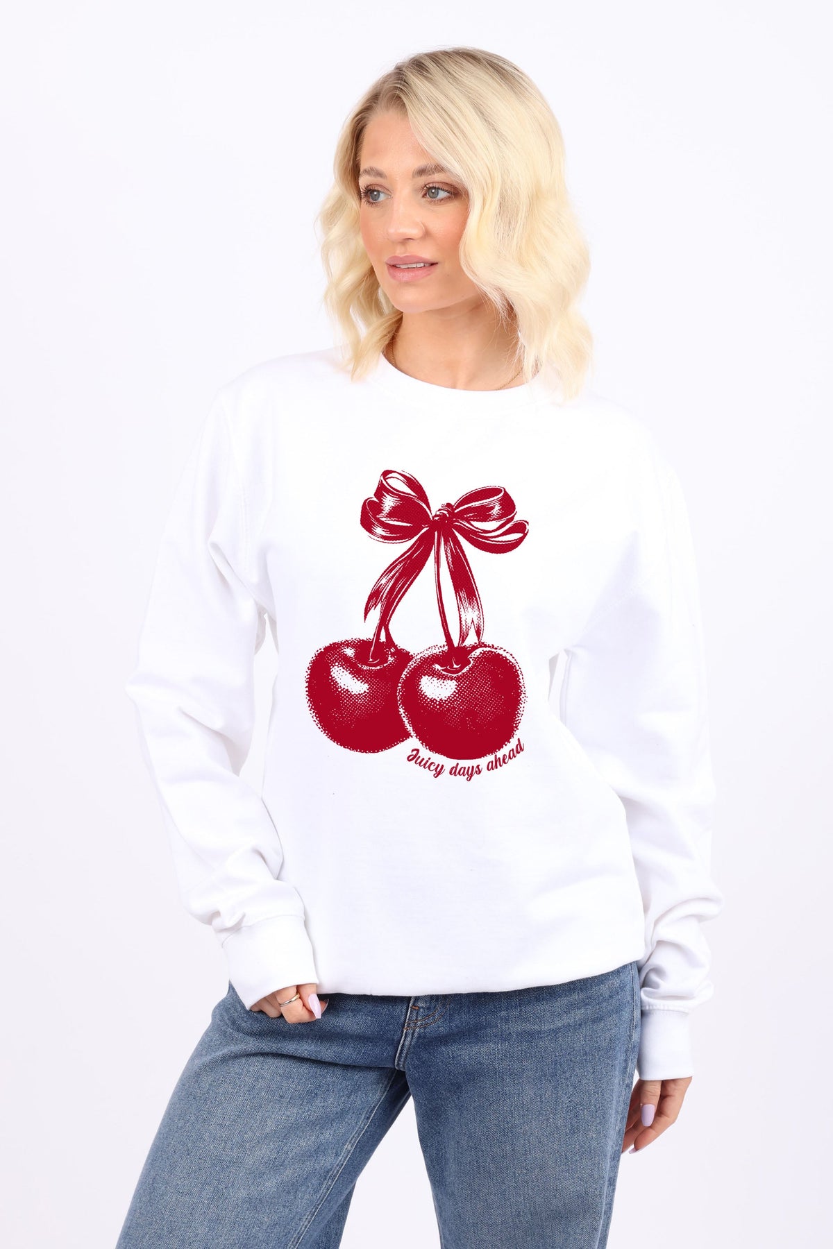 Juicy Days Ahead Cherry Printed Sweatshirt
