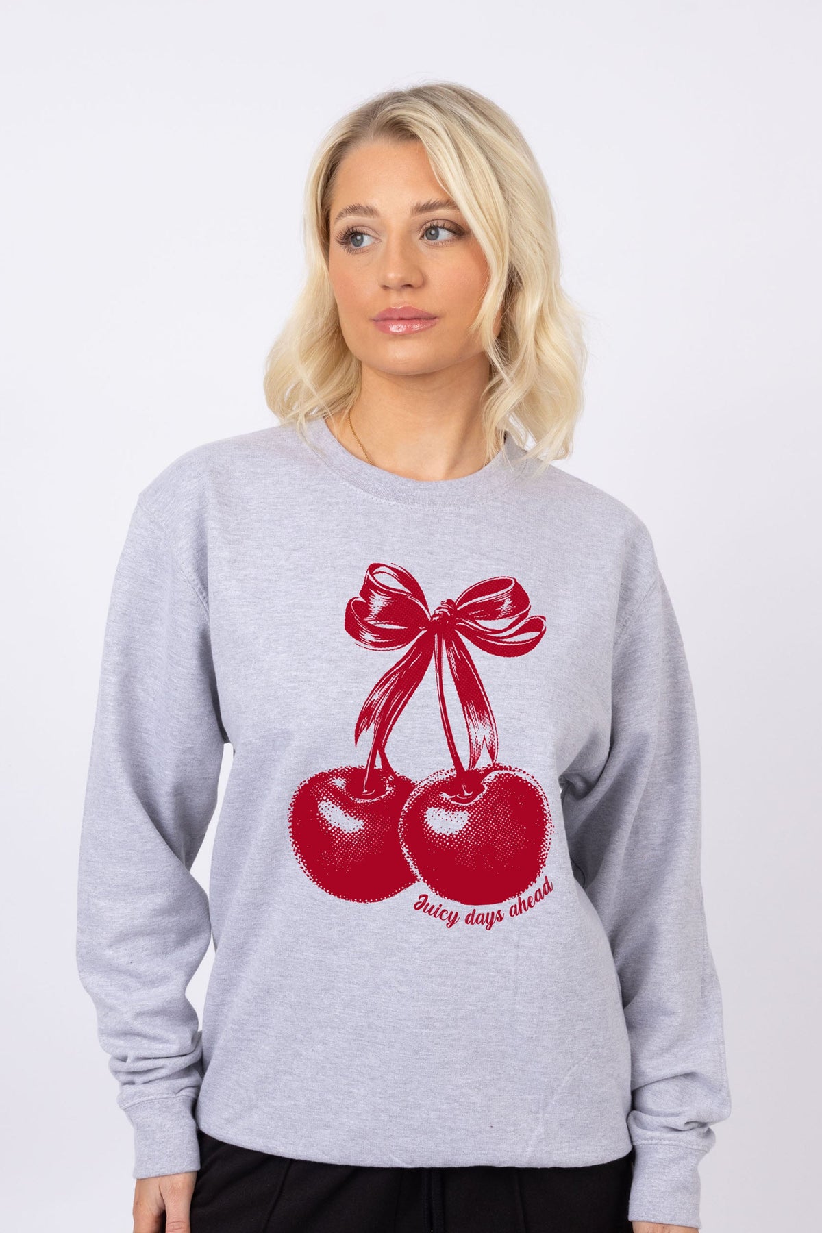 Juicy Days Ahead Cherry Printed Sweatshirt