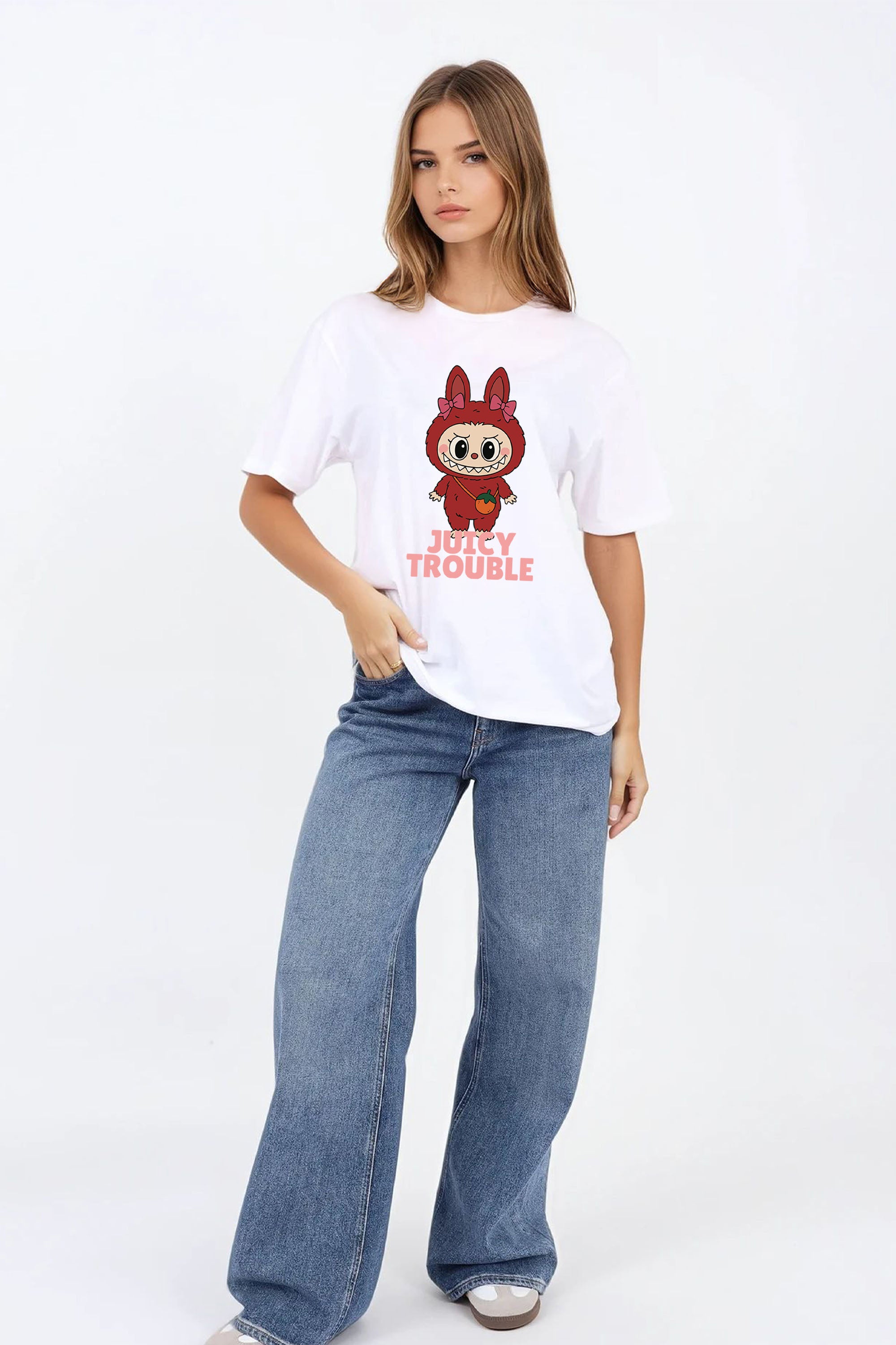 Regular Fit T-shirt in Juicy Trouble Labubu Print