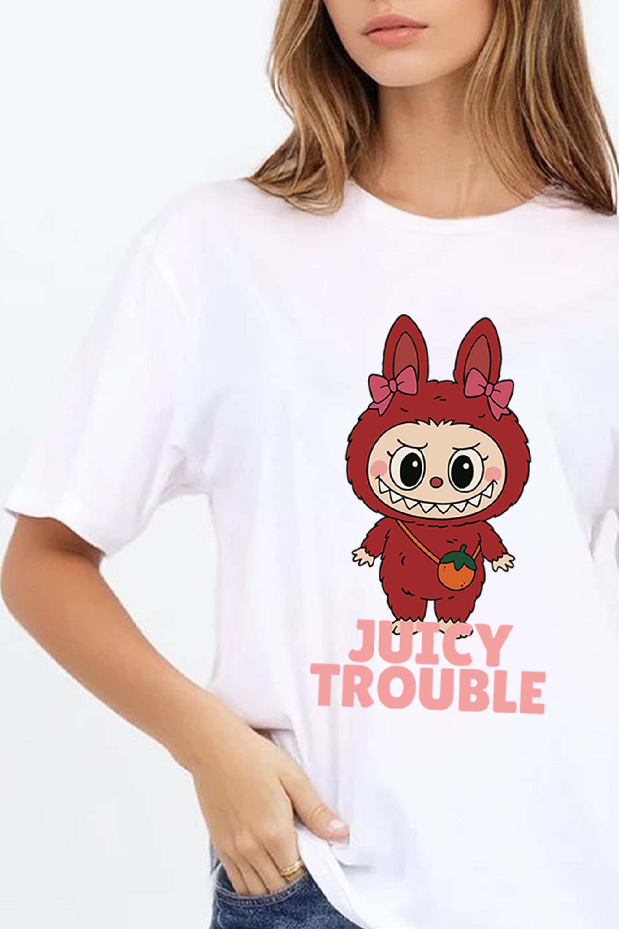 Regular Fit T-shirt in Juicy Trouble Labubu Print