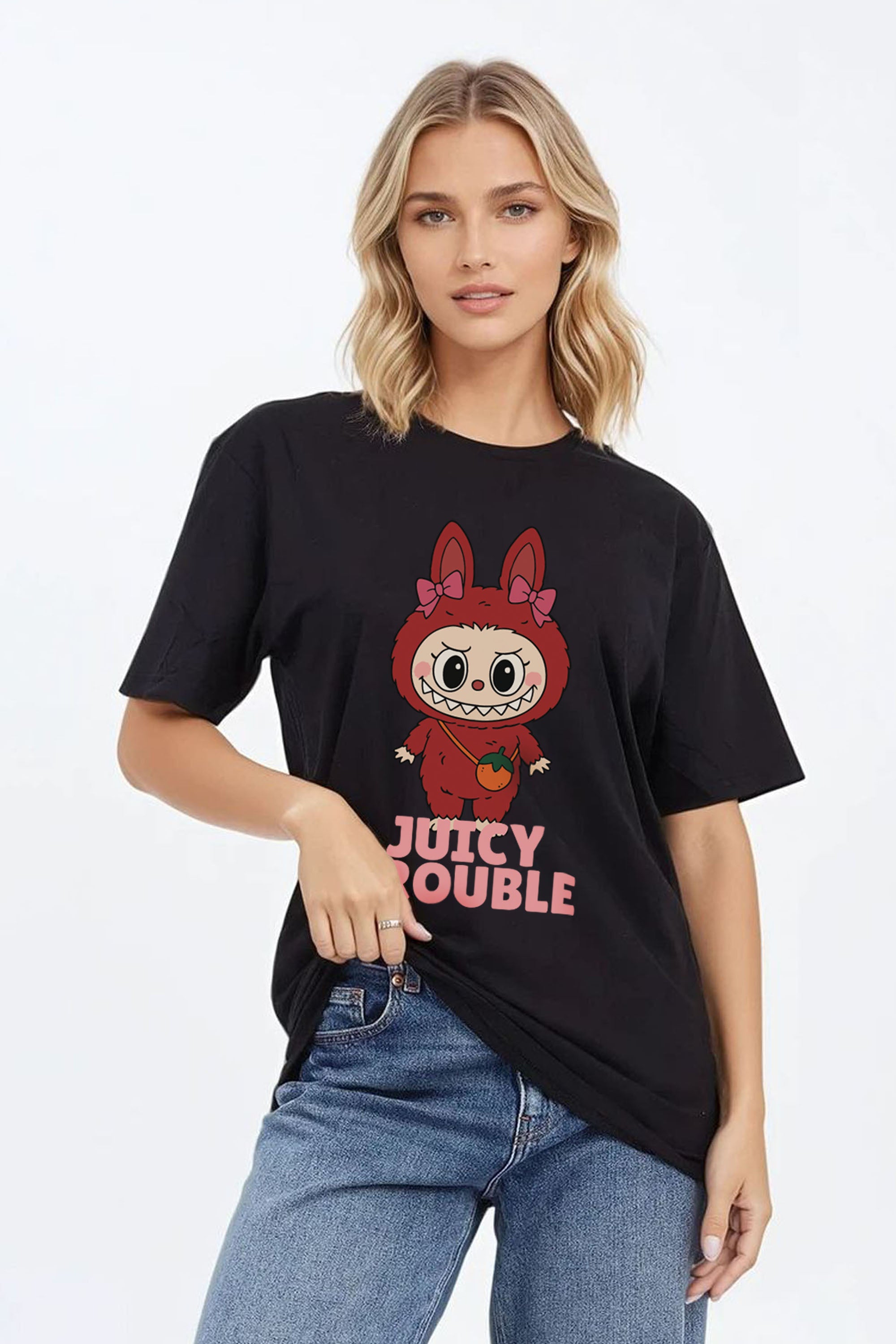 Regular Fit T-shirt in Juicy Trouble Labubu Print
