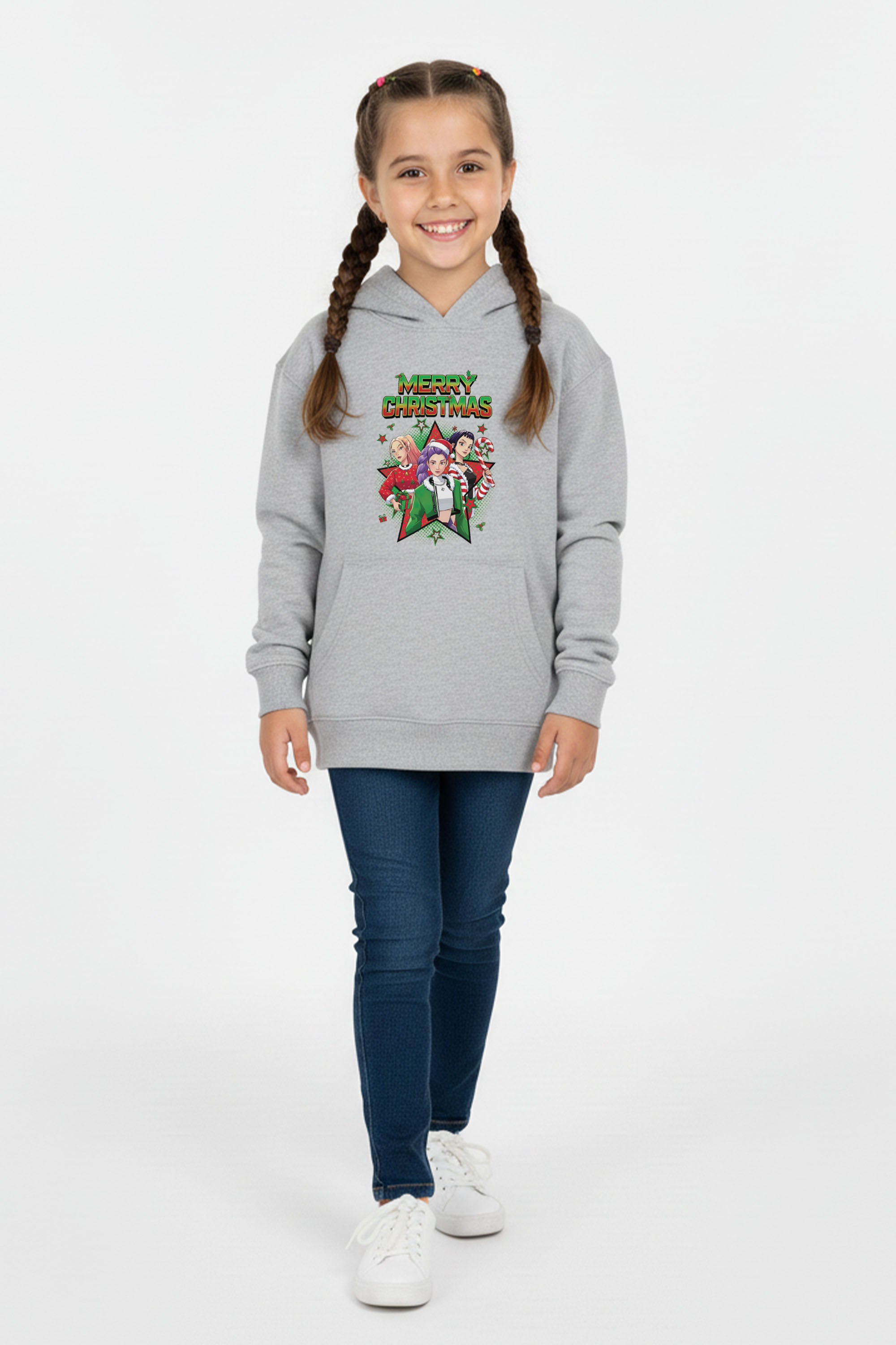 Kids Merry Squad Christmas Printed Hoodie