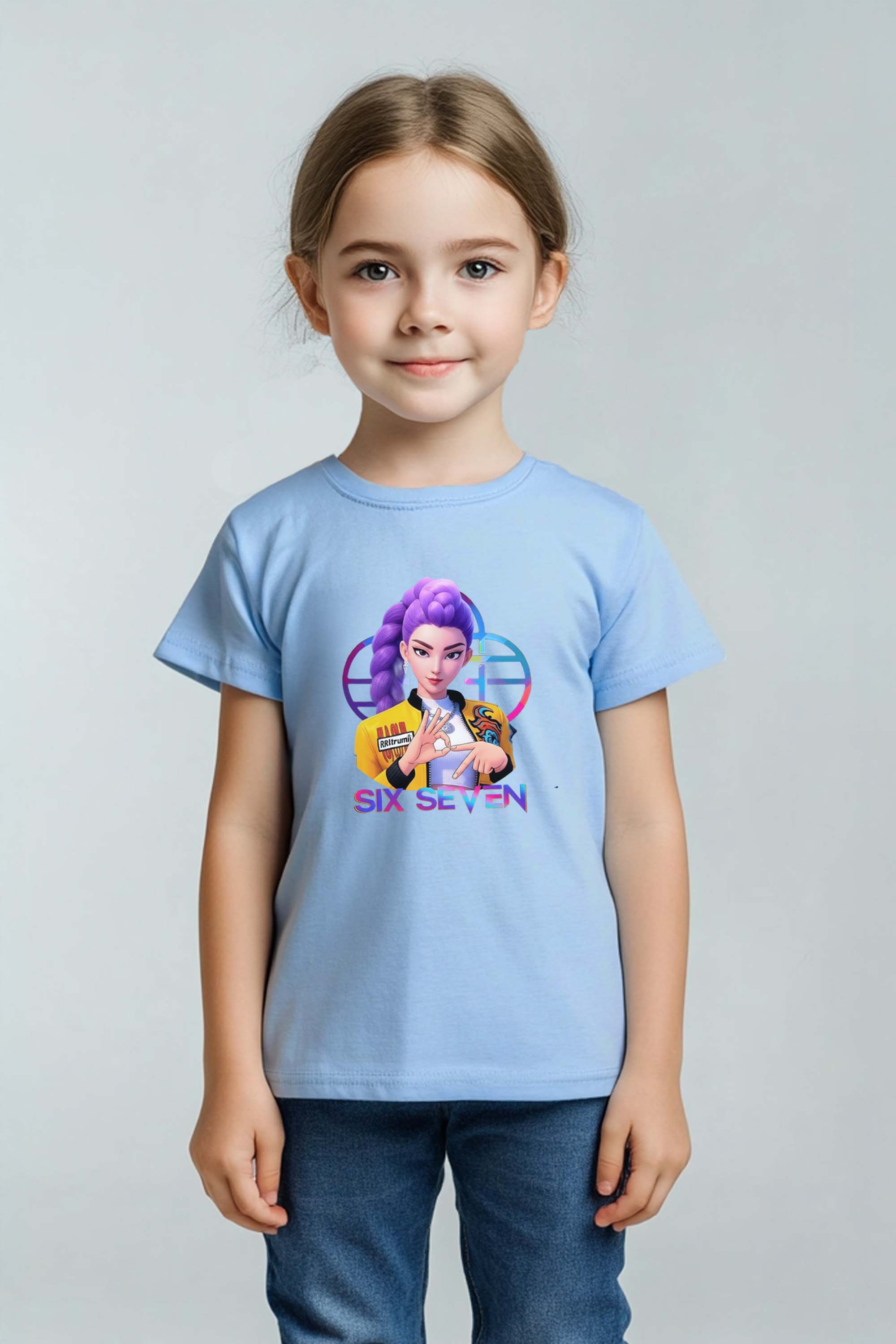 Kids K-Pop Rumi Six Seven Graphic Printed T-Shirt