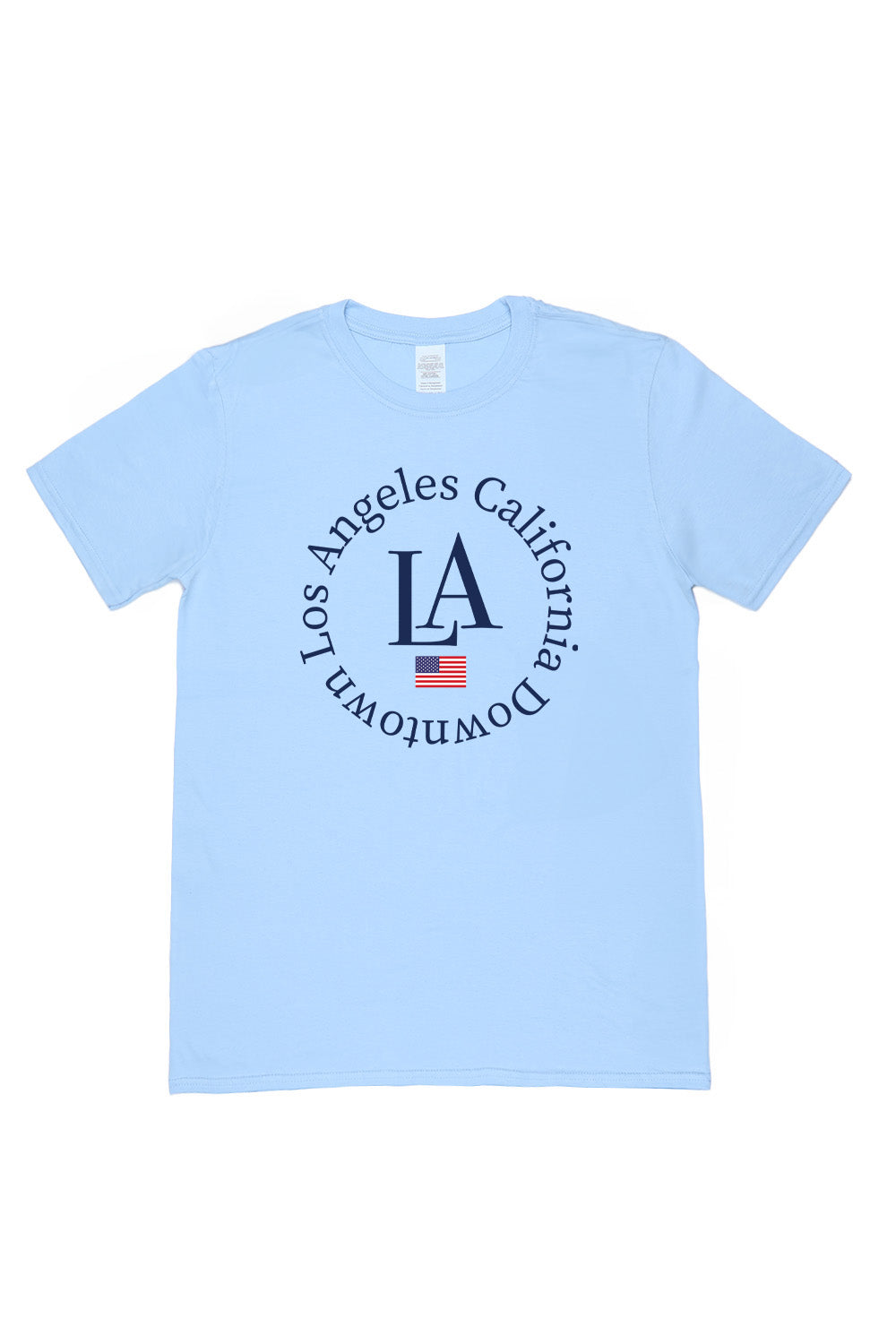 LA T Shirt in Light Blue Custom Packs Missi Clothing