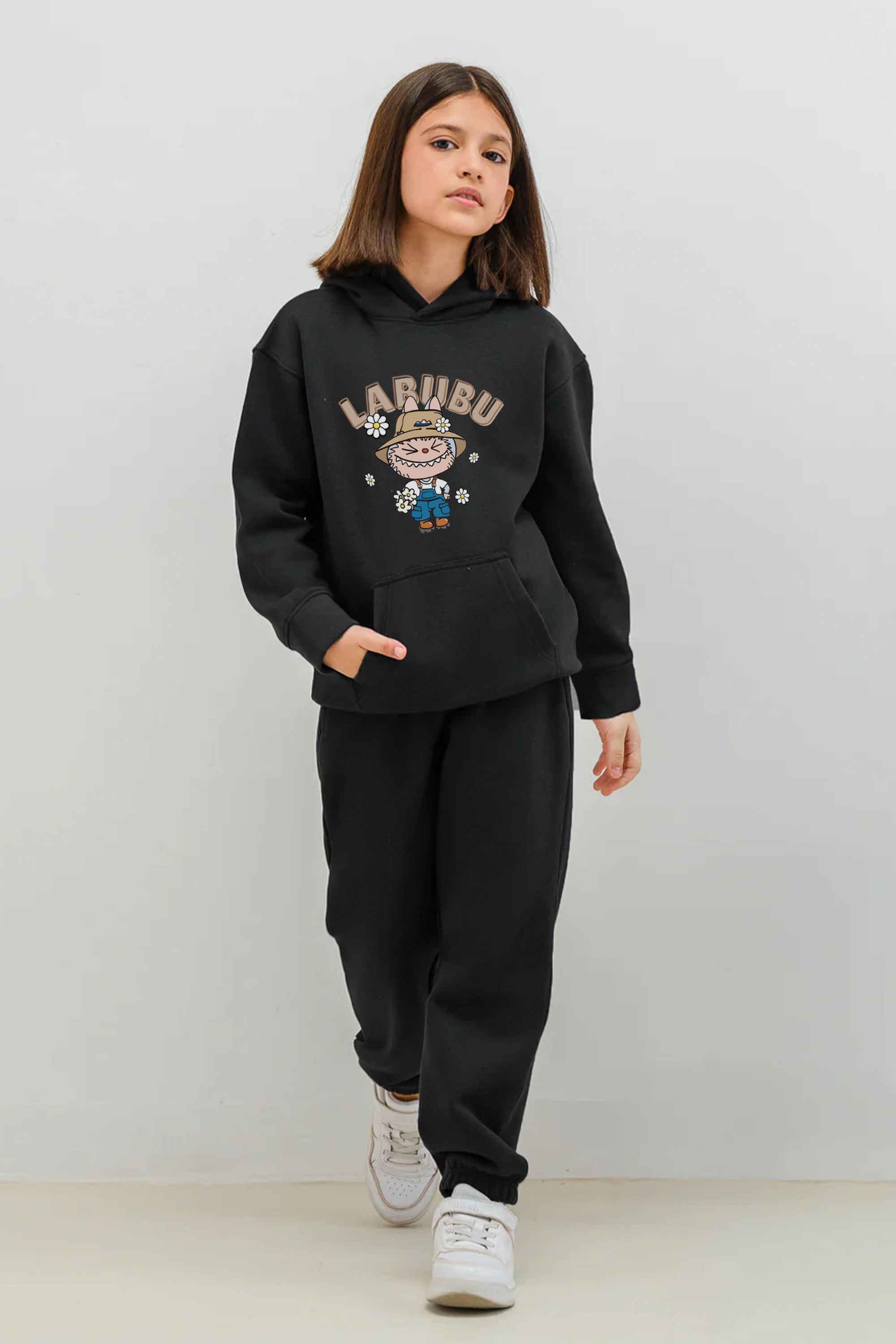 Kids Labubu Daisy Farmer Printed Hoodie & Joggers set (Pack of 5)
