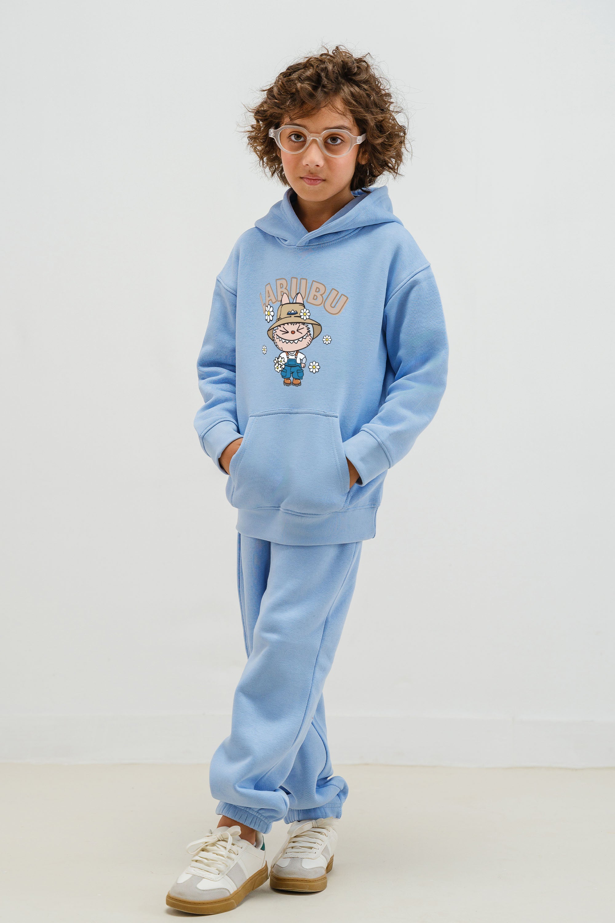 Kids Labubu Daisy Farmer Printed Hoodie & Joggers set (Pack of 5)