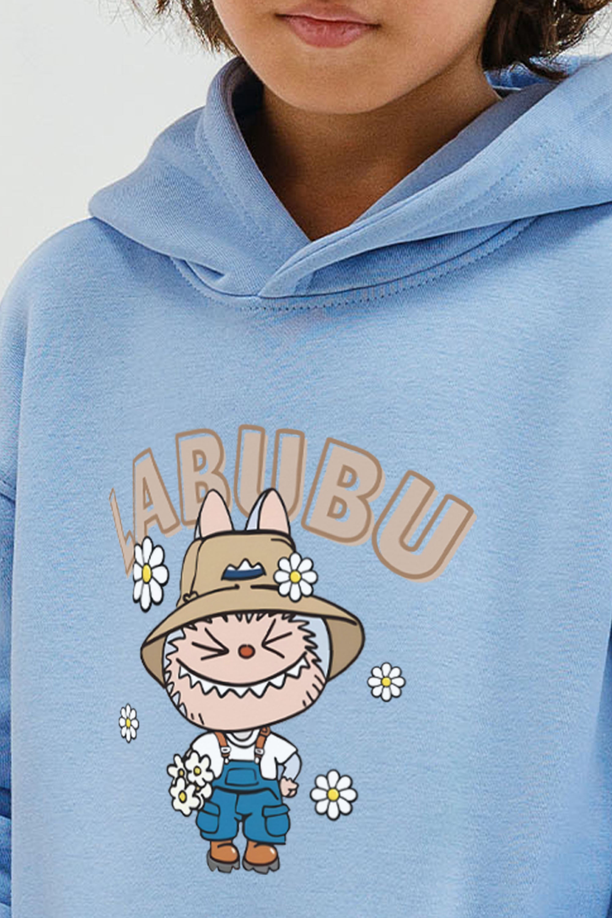 Kids Labubu Daisy Farmer Printed Hoodie & Joggers set (Pack of 5)