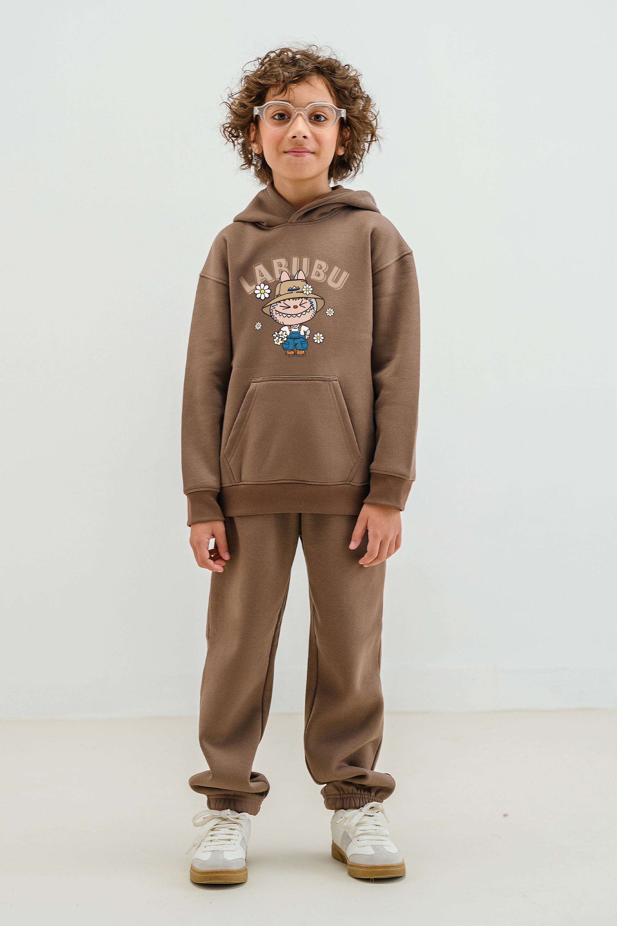 Kids Labubu Daisy Farmer Printed Hoodie & Joggers set (Pack of 5)