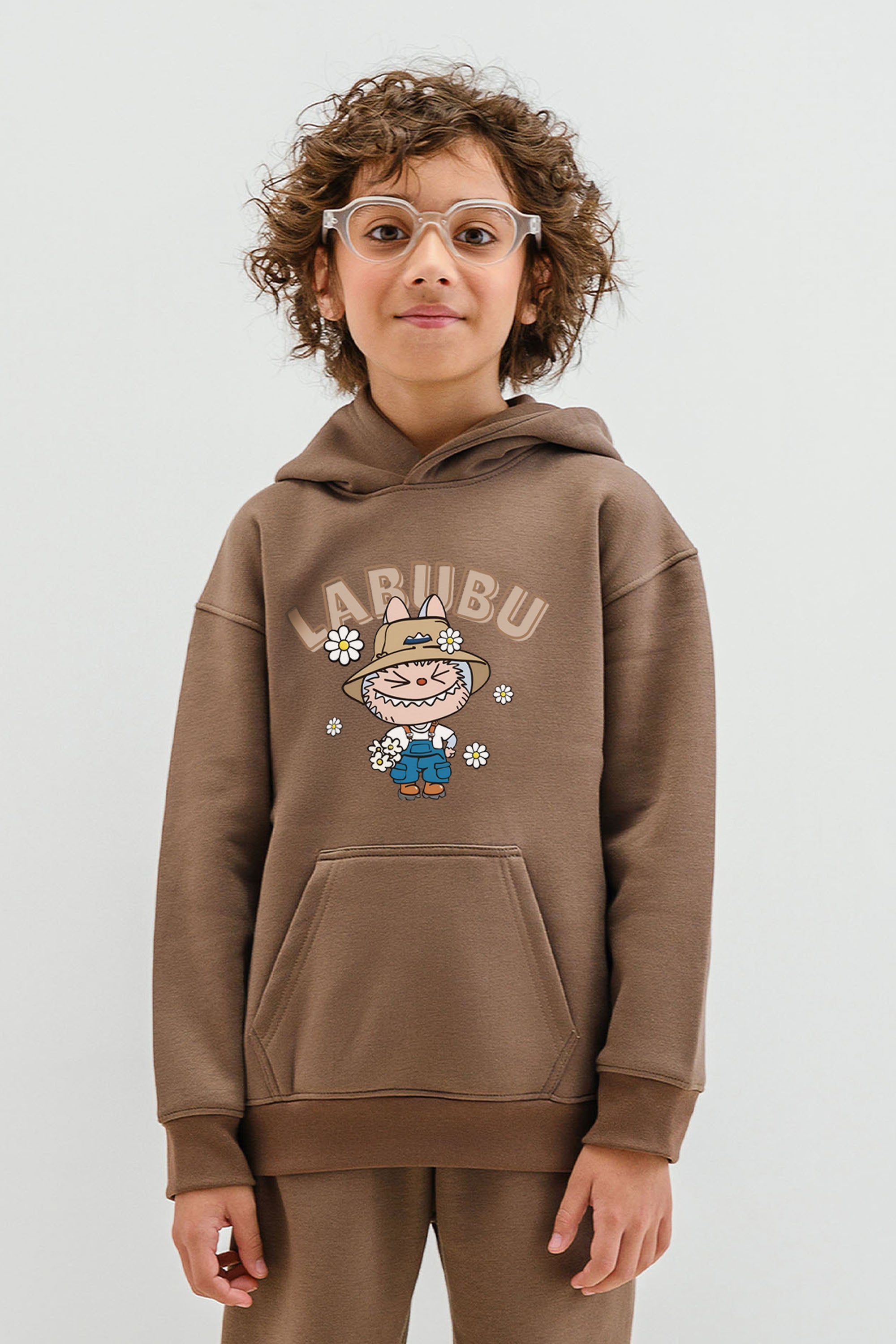 Kids Labubu Daisy Farmer Printed Hoodie & Joggers set (Pack of 5)