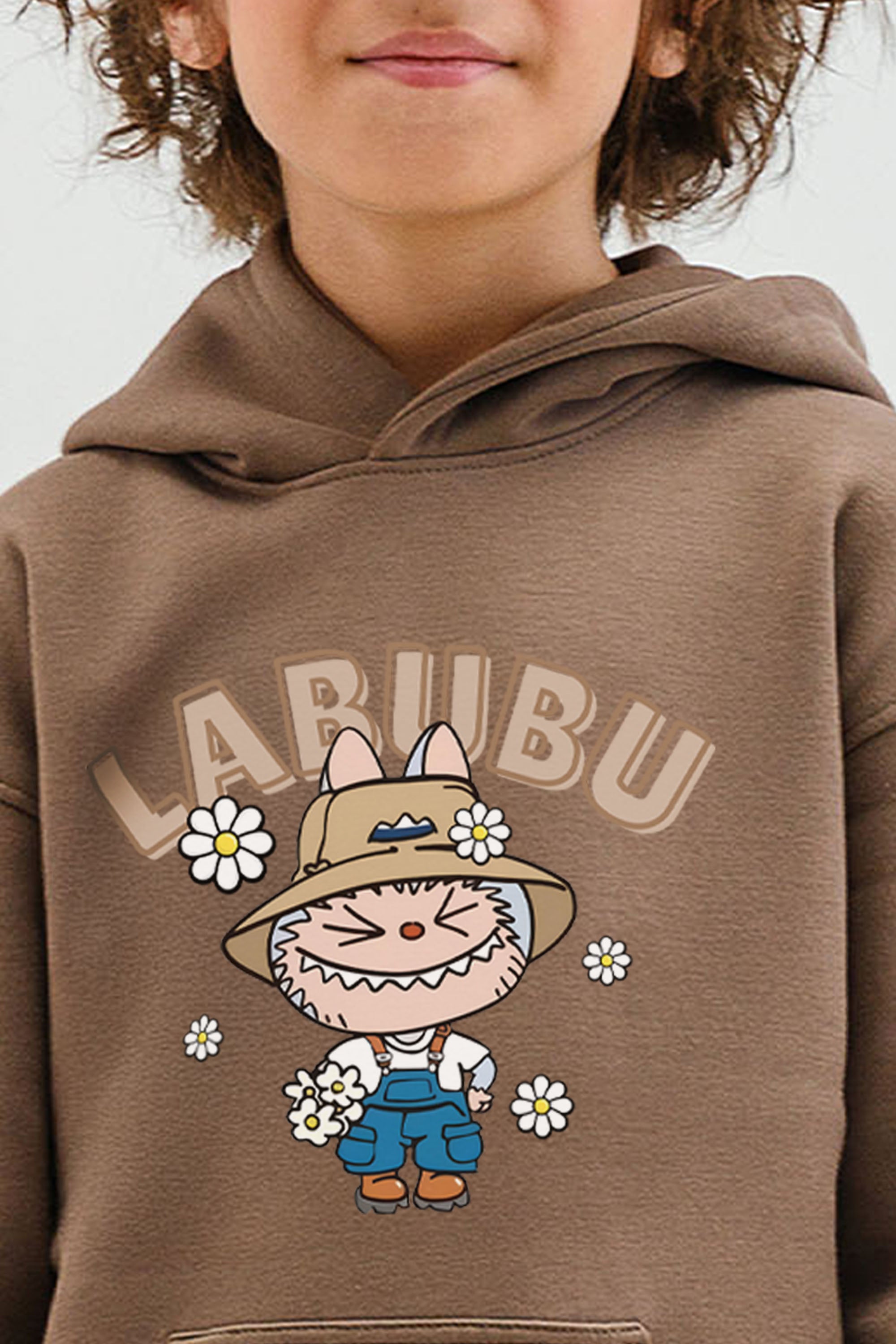 Kids Labubu Daisy Farmer Printed Hoodie & Joggers set (Pack of 5)