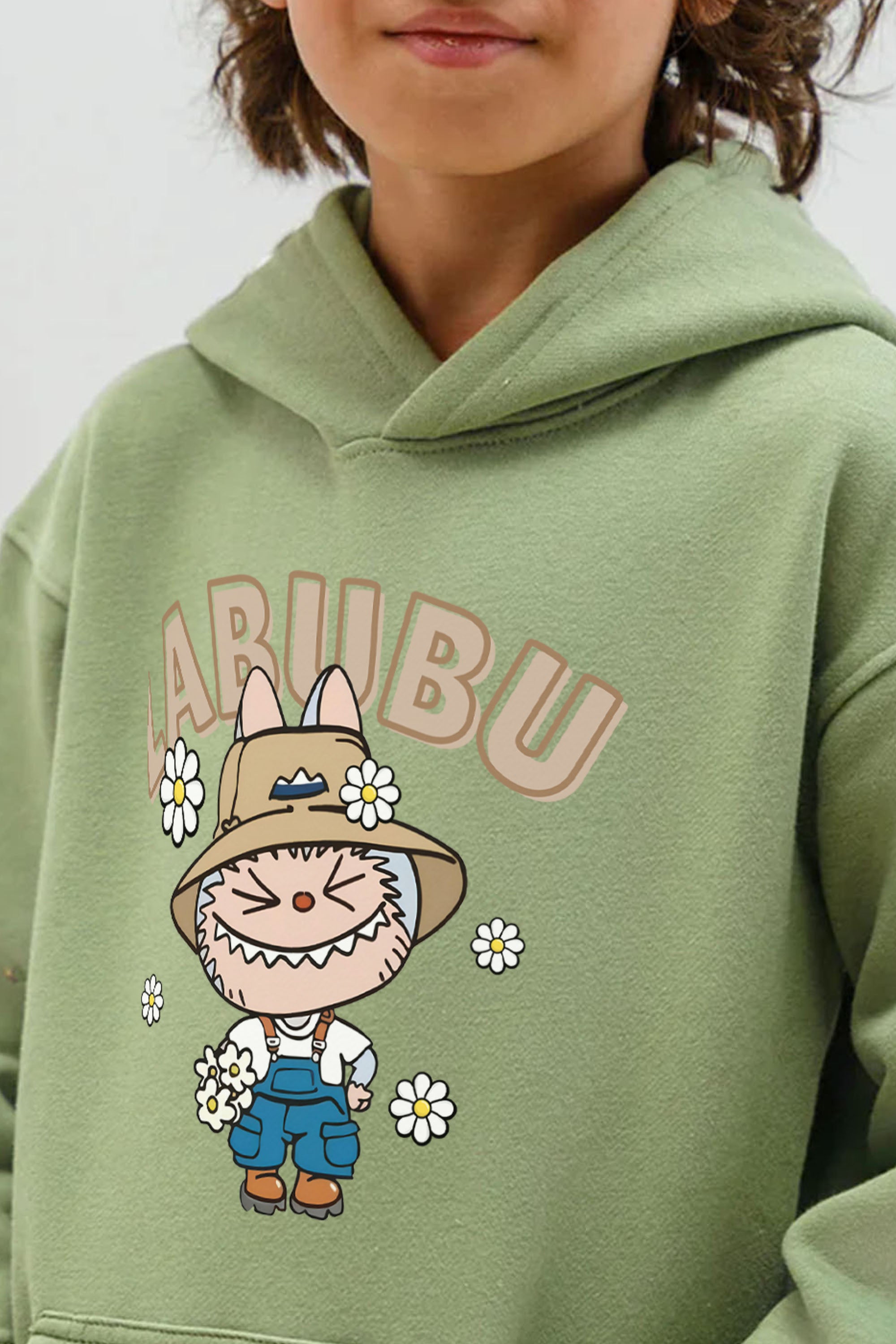 Kids Labubu Daisy Farmer Printed Hoodie & Joggers set (Pack of 5)