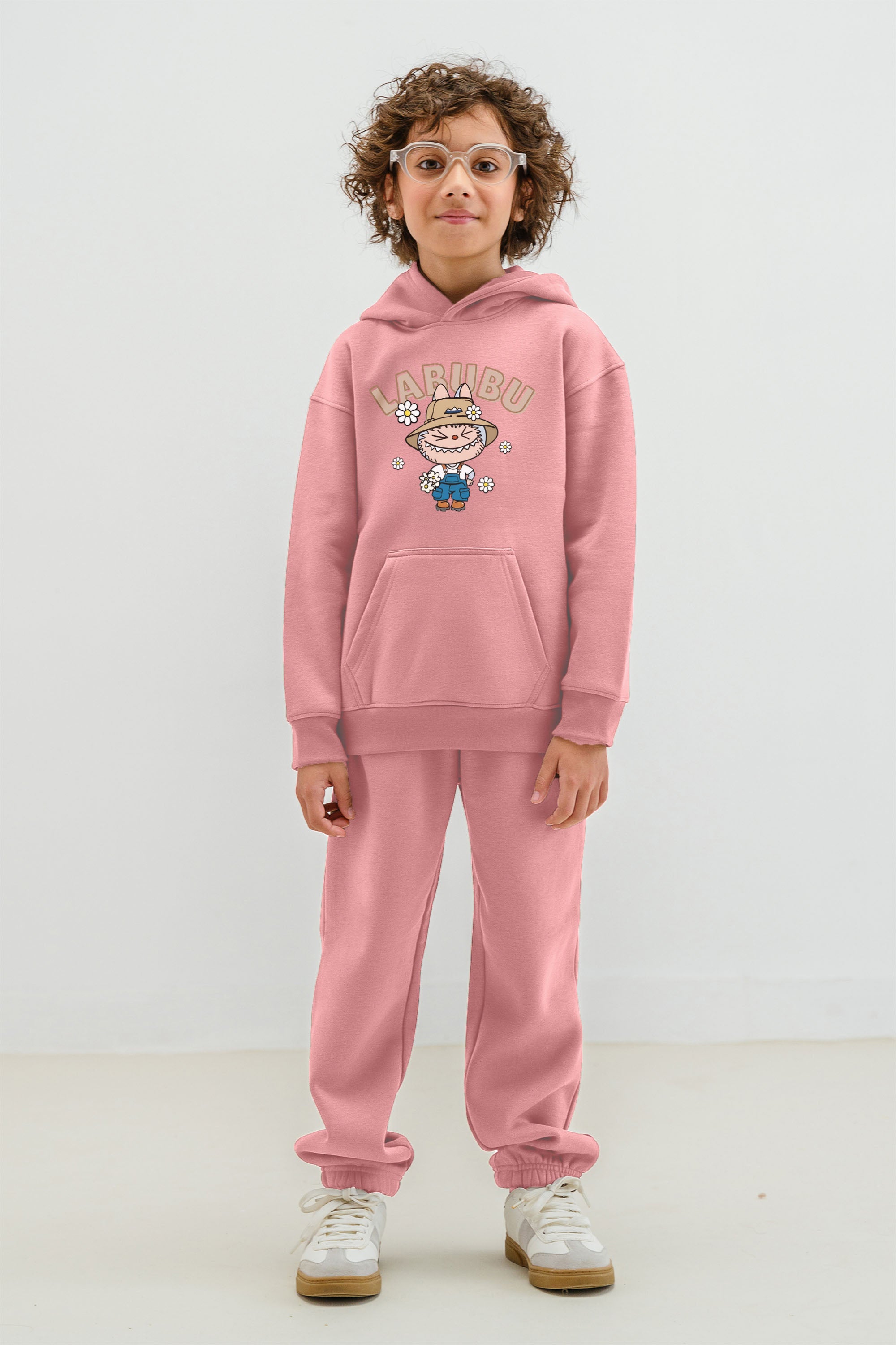 Kids Labubu Daisy Farmer Printed Hoodie & Joggers set (Pack of 5)
