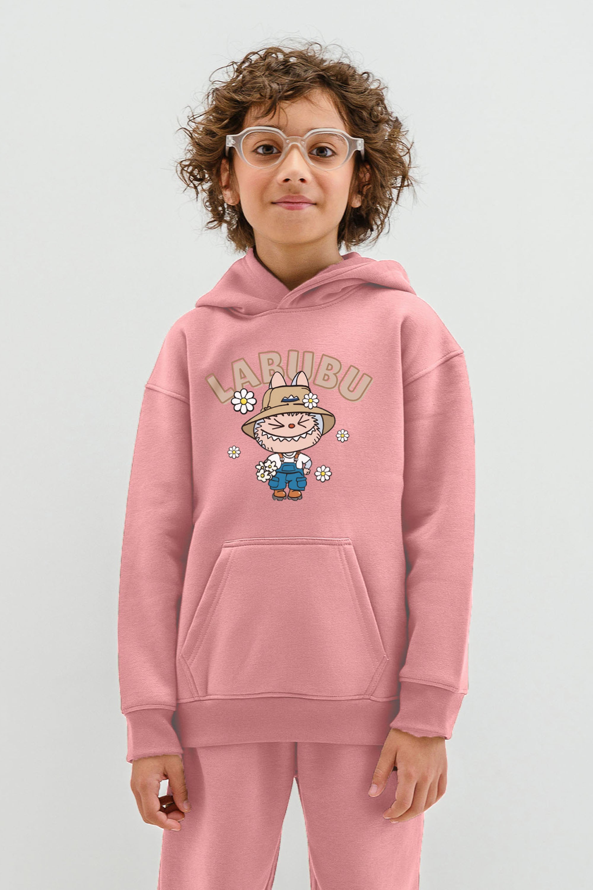Kids Labubu Daisy Farmer Printed Hoodie & Joggers set (Pack of 5)