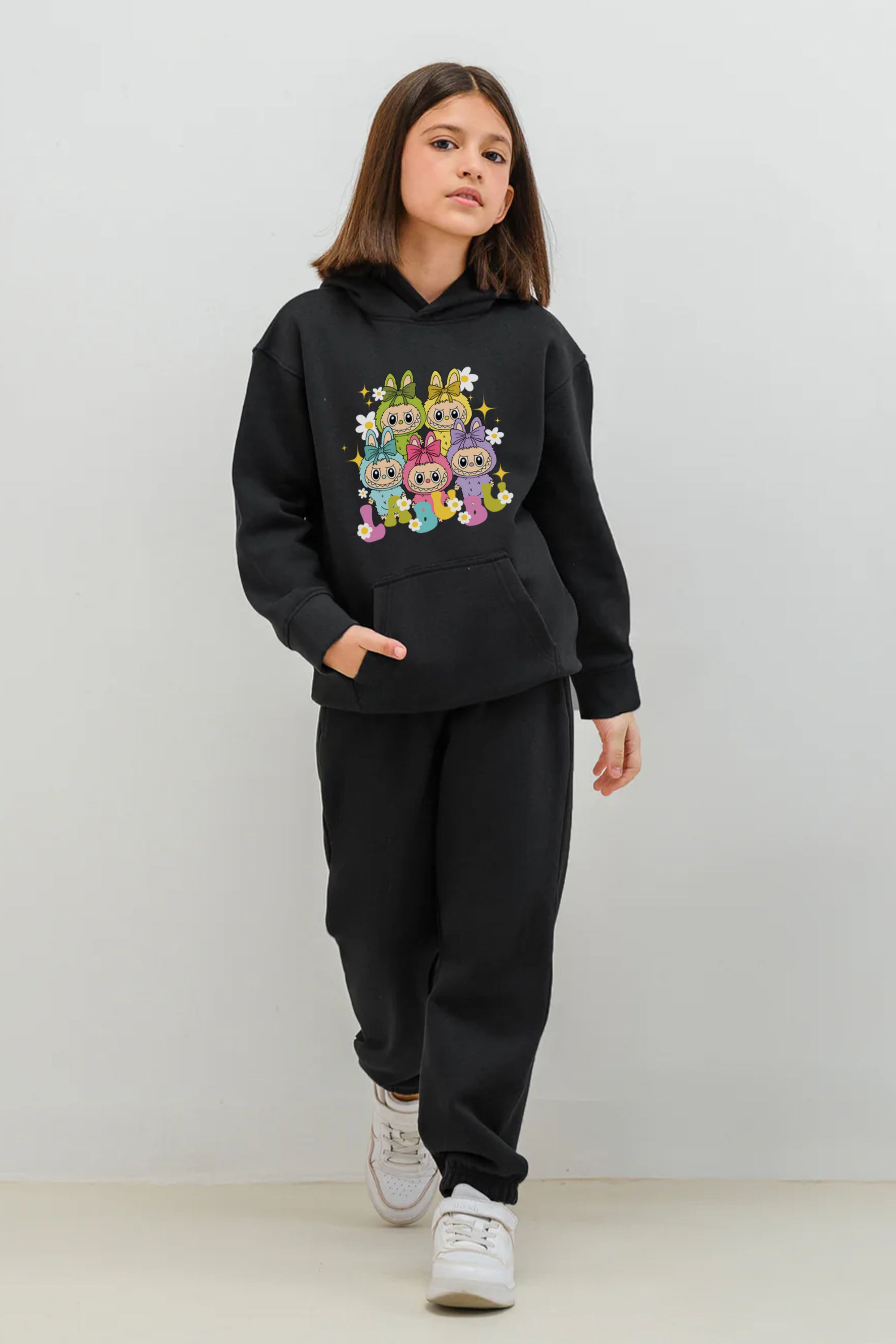 Kids Labubu Daisy Squad Printed Hoodie & Joggers set (Pack of 5)