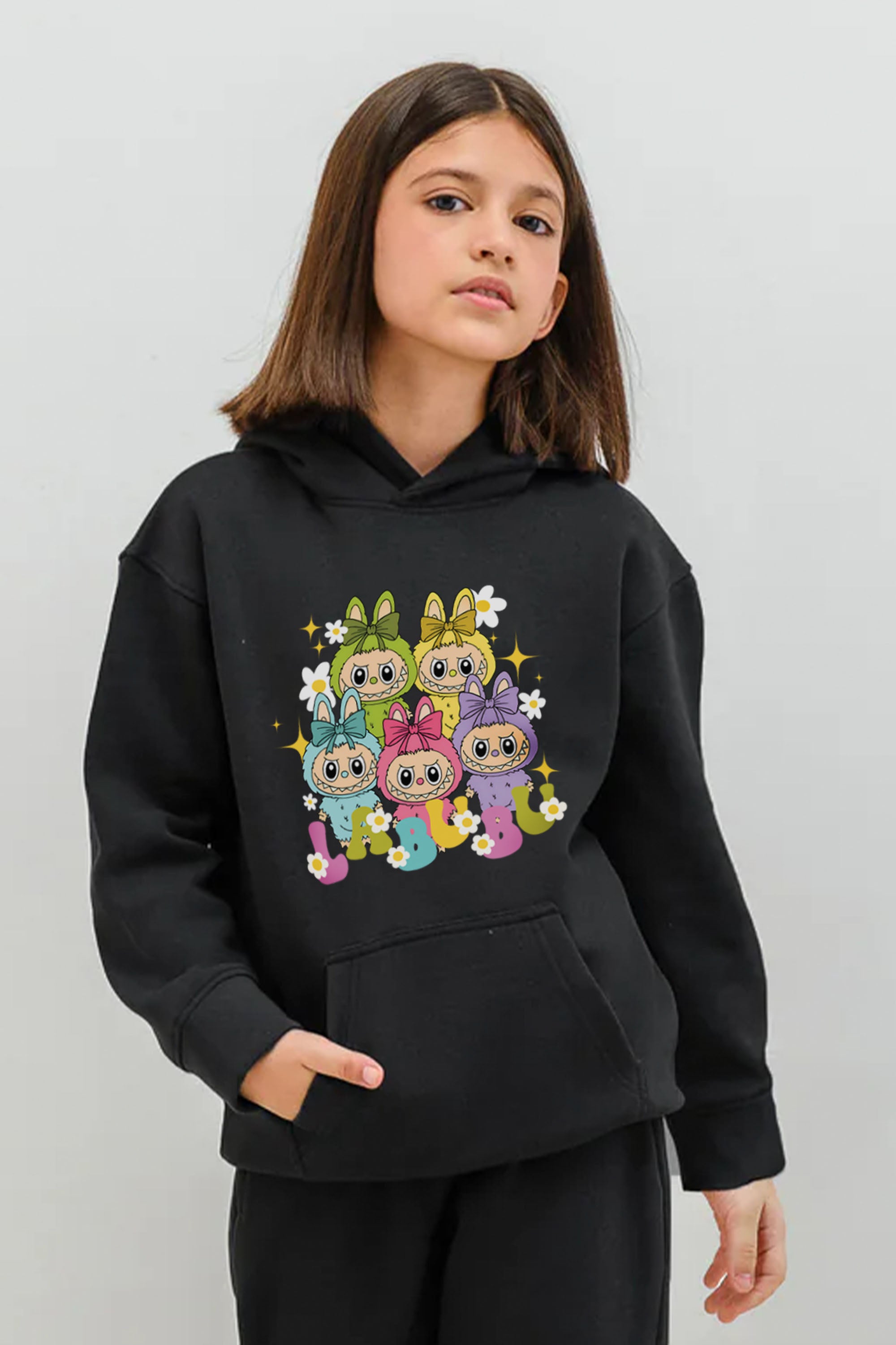 Kids Labubu Daisy Squad Printed Hoodie & Joggers set (Pack of 5)