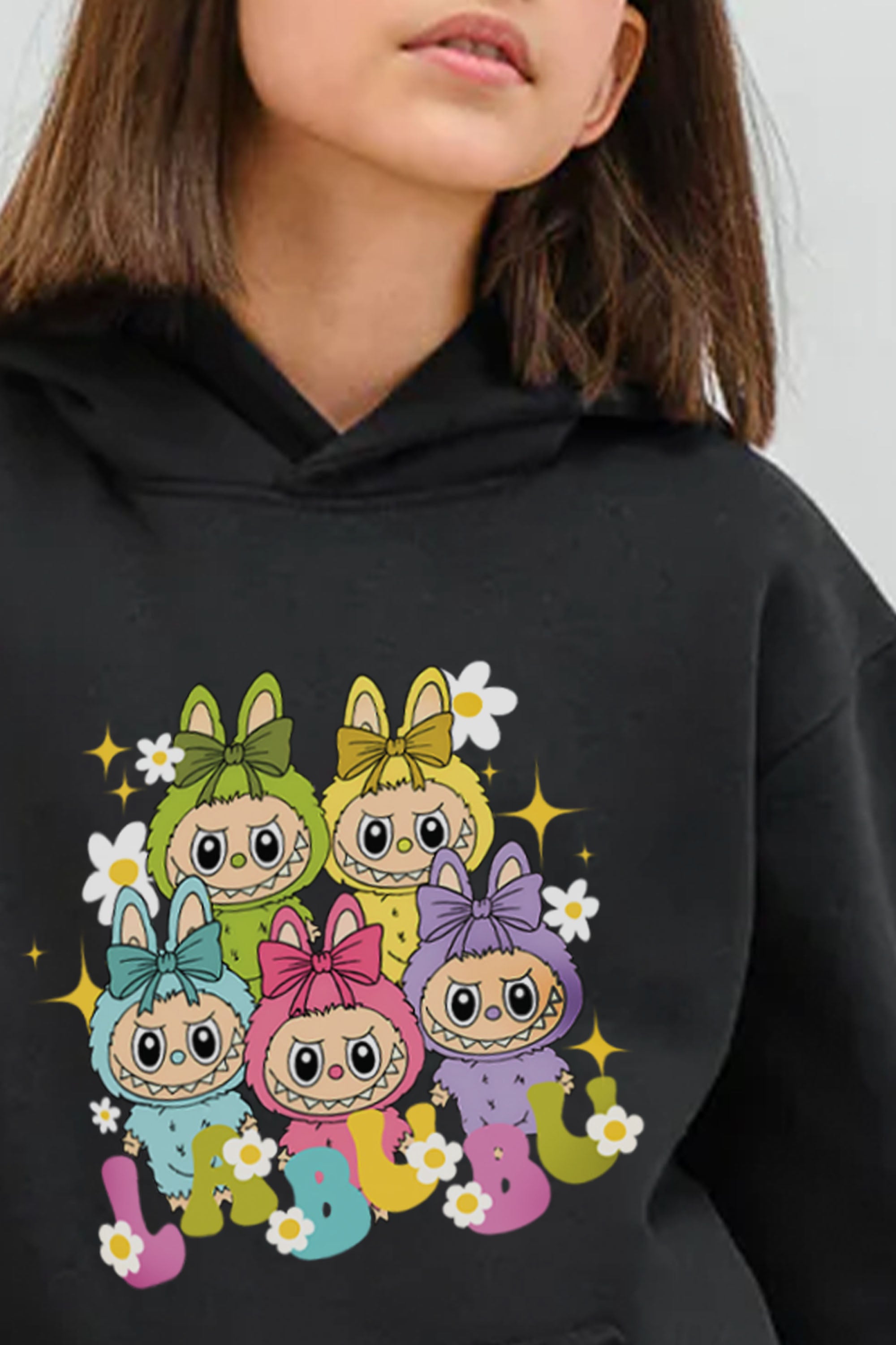 Kids Labubu Daisy Squad Printed Hoodie & Joggers set (Pack of 5)