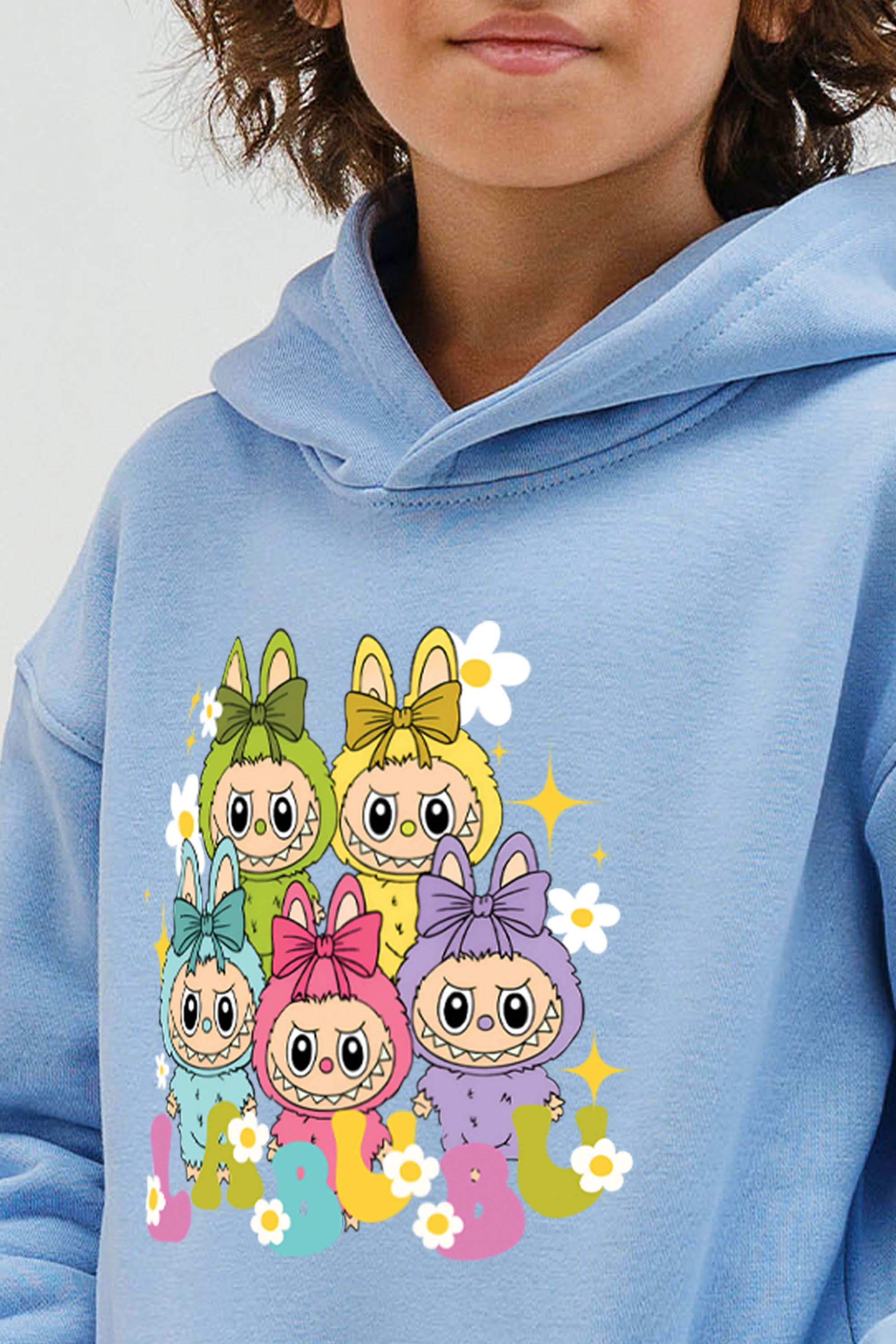 Kids Labubu Daisy Squad Printed Hoodie & Joggers set (Pack of 5)