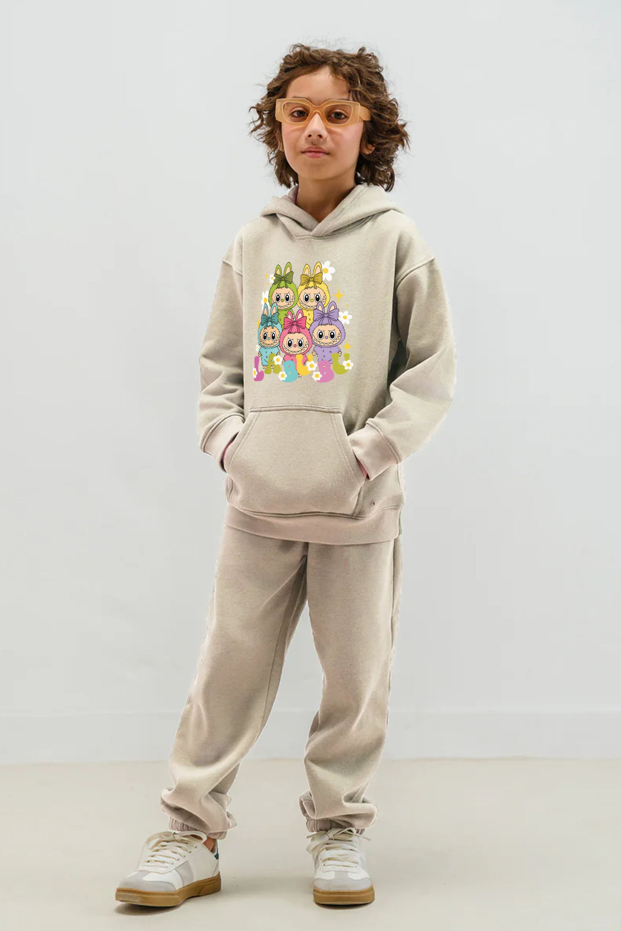 Kids Labubu Daisy Squad Printed Hoodie & Joggers set (Pack of 5)