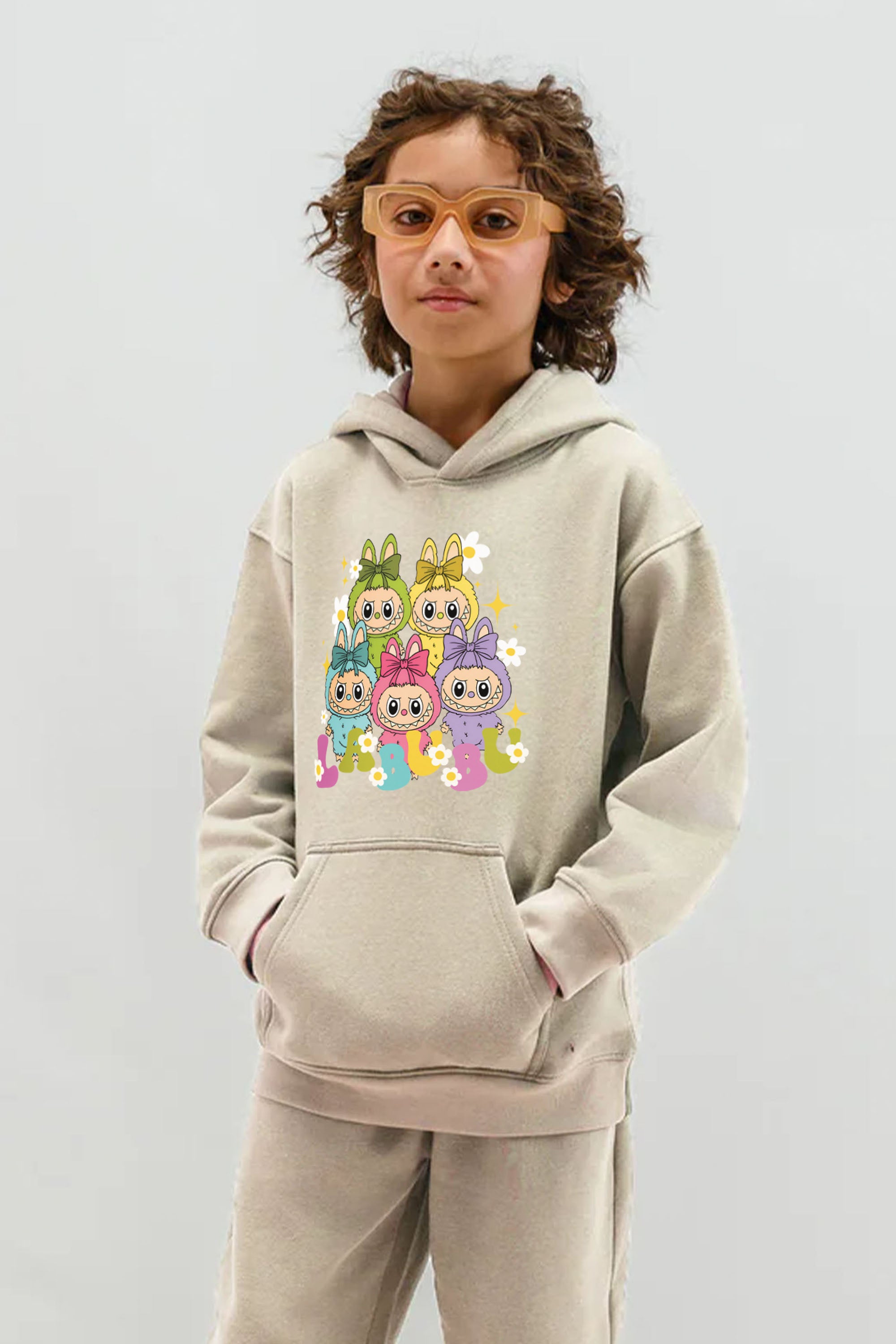 Kids Labubu Daisy Squad Printed Hoodie & Joggers set (Pack of 5)