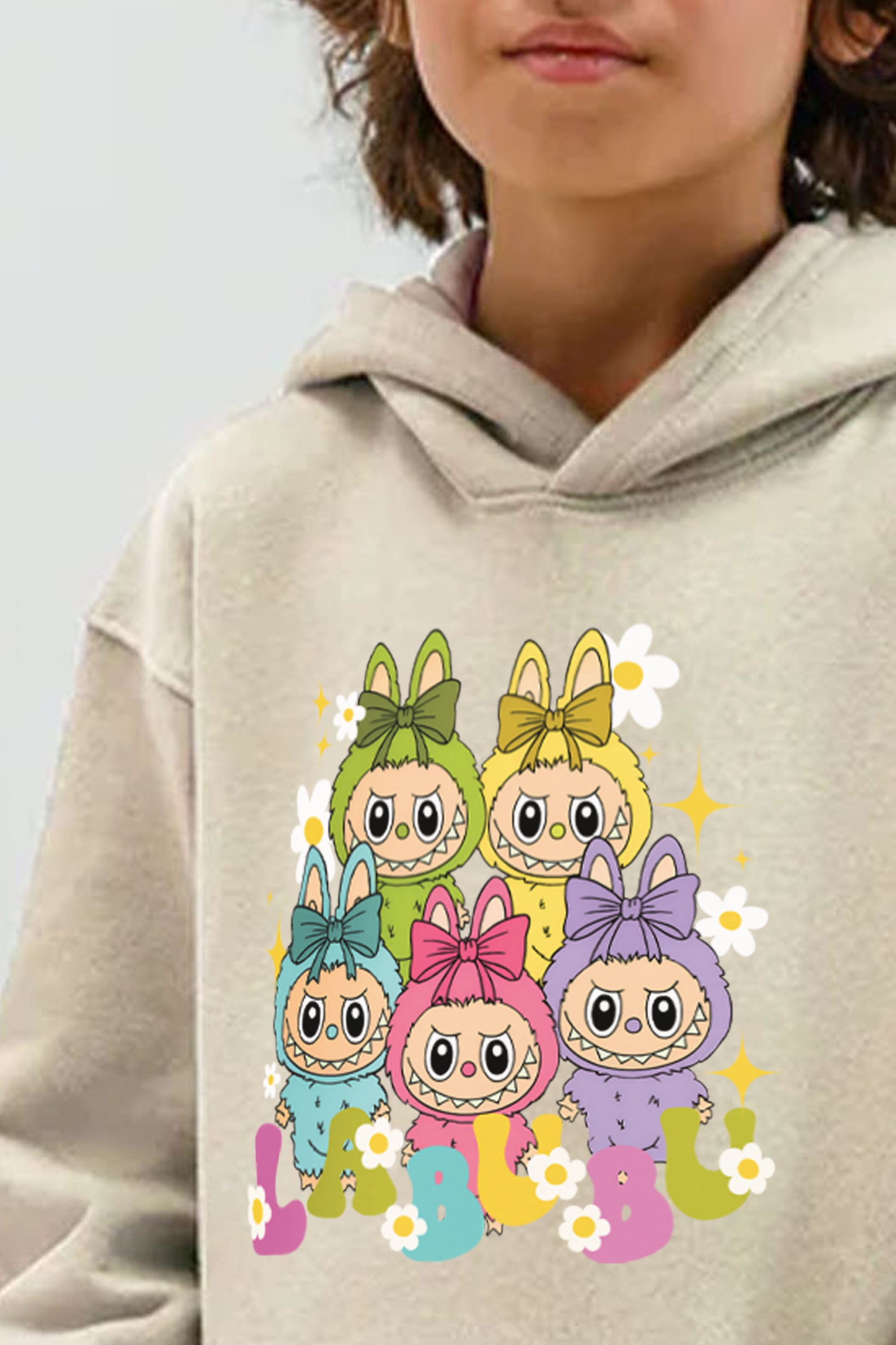 Kids Labubu Daisy Squad Printed Hoodie & Joggers set (Pack of 5)
