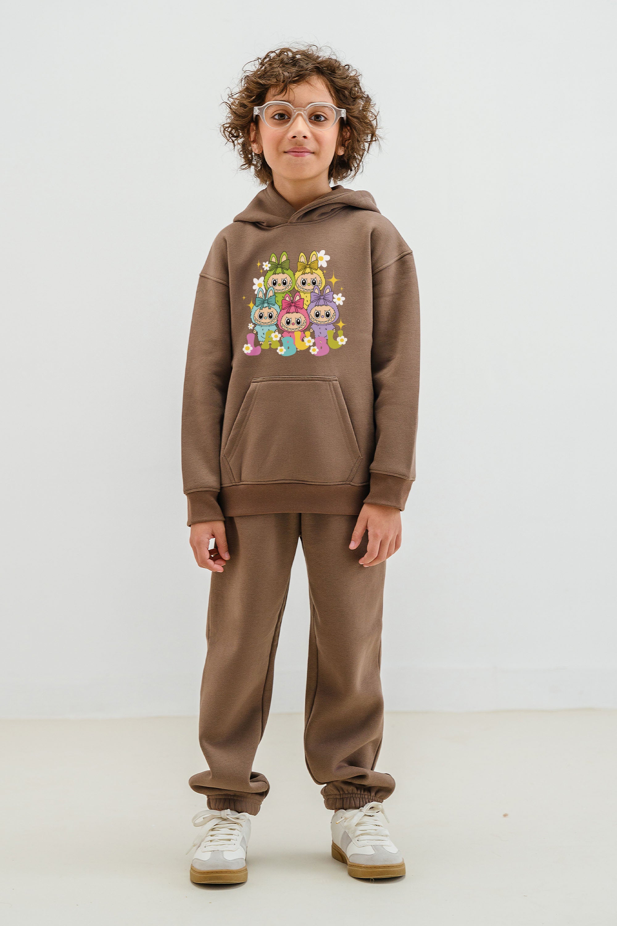 Kids Labubu Daisy Squad Printed Hoodie & Joggers set (Pack of 5)