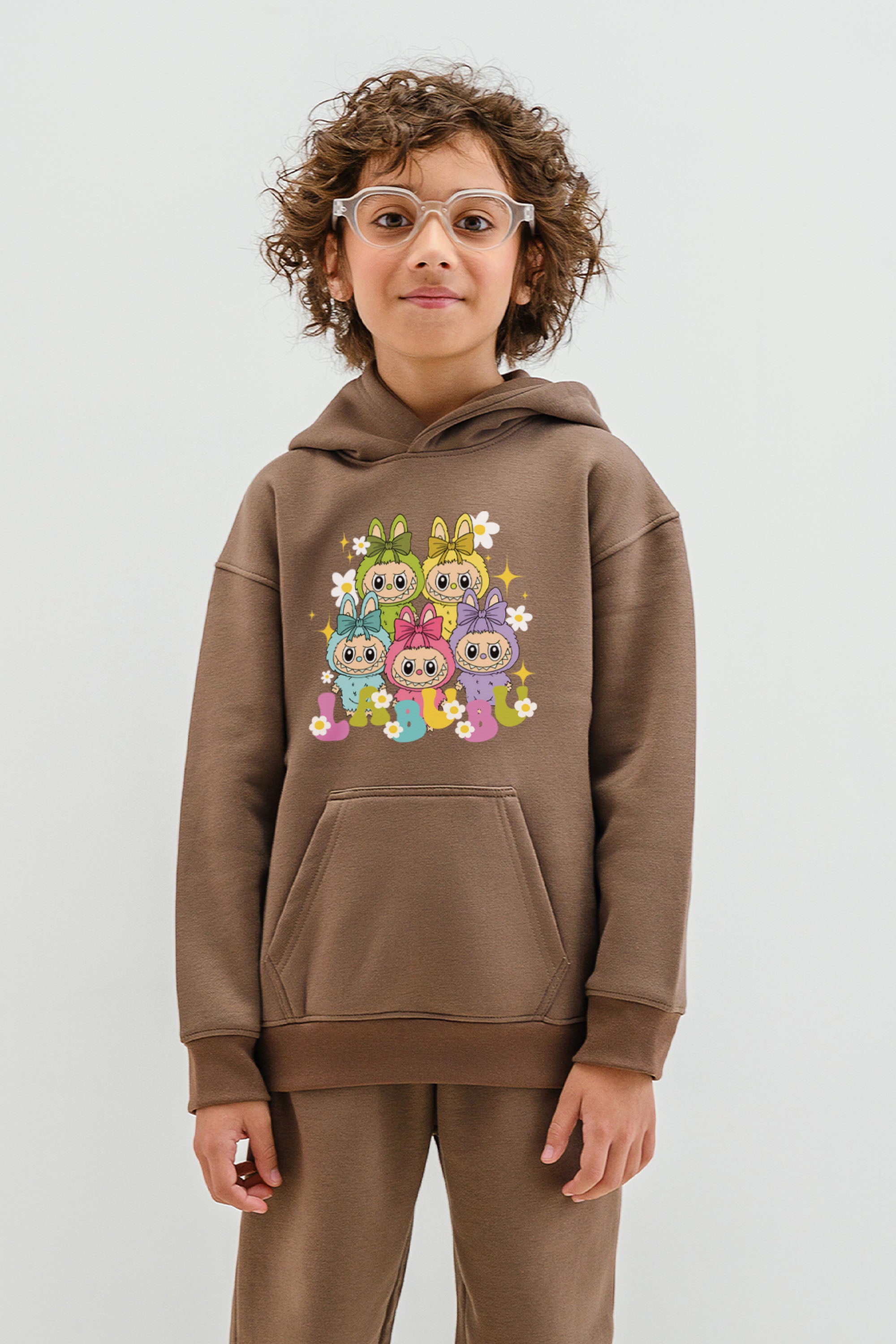 Kids Labubu Daisy Squad Printed Hoodie & Joggers set (Pack of 5)