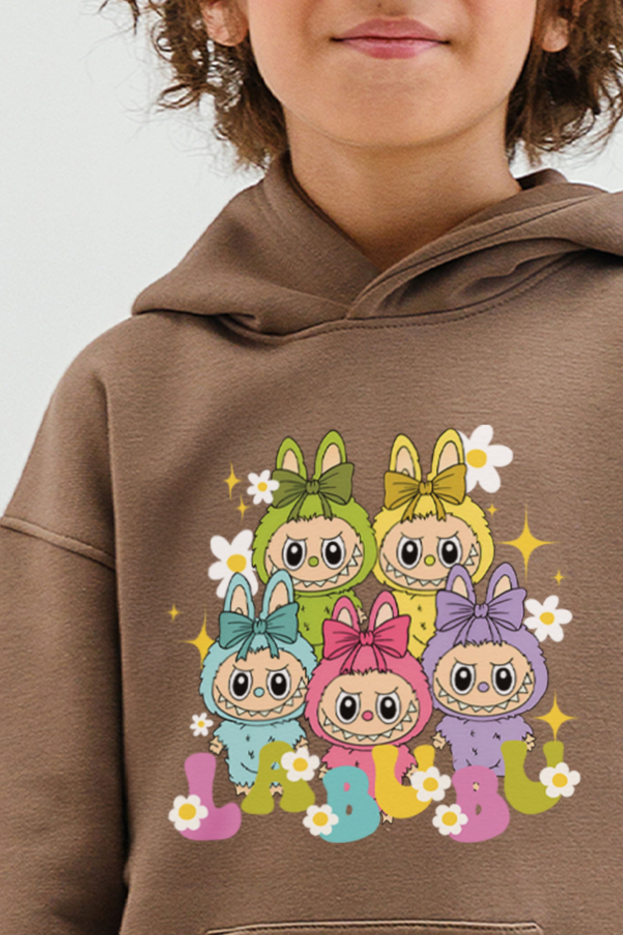 Kids Labubu Daisy Squad Printed Hoodie & Joggers set (Pack of 5)