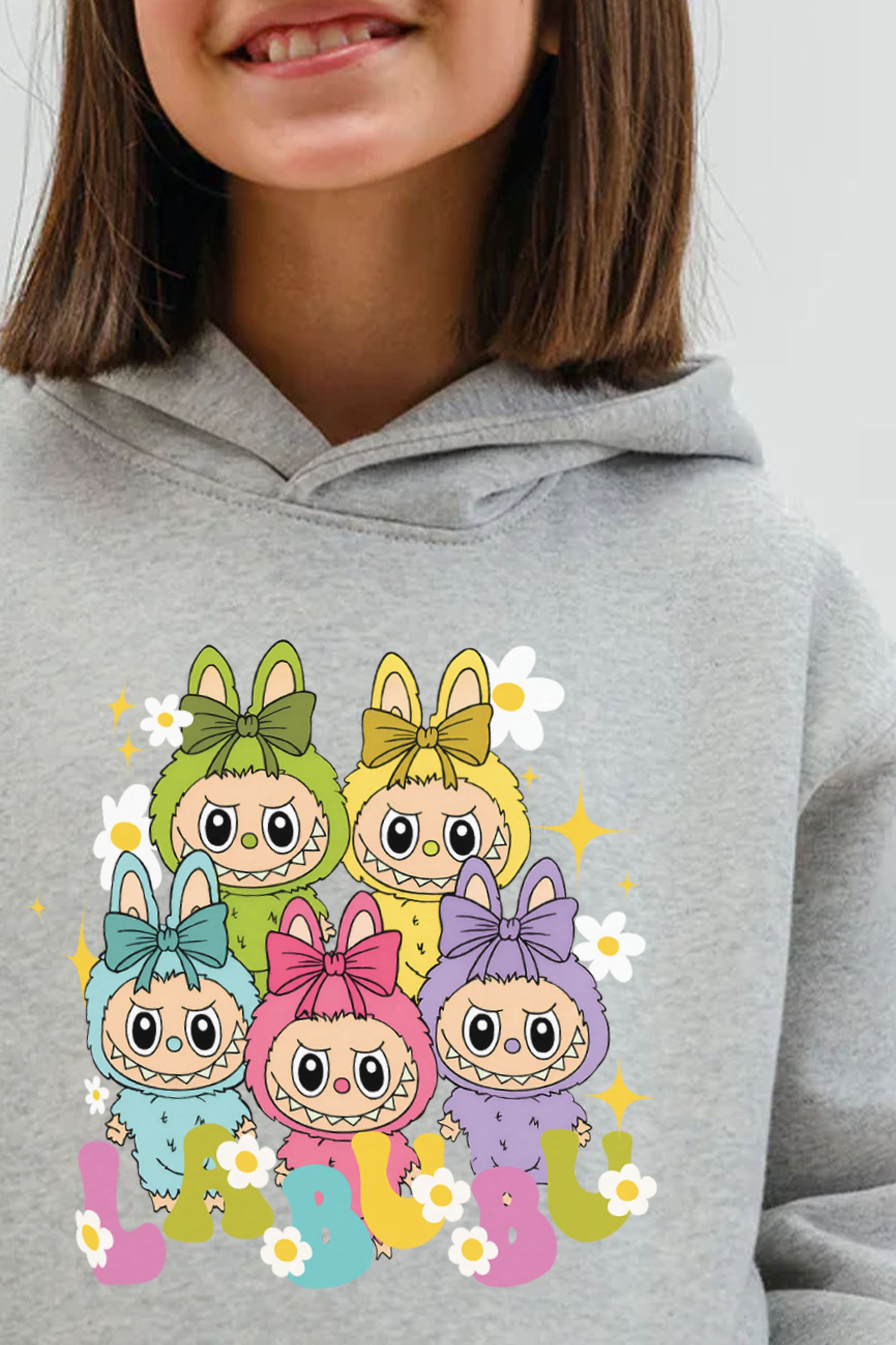 Kids Labubu Daisy Squad Printed Hoodie & Joggers set (Pack of 5)