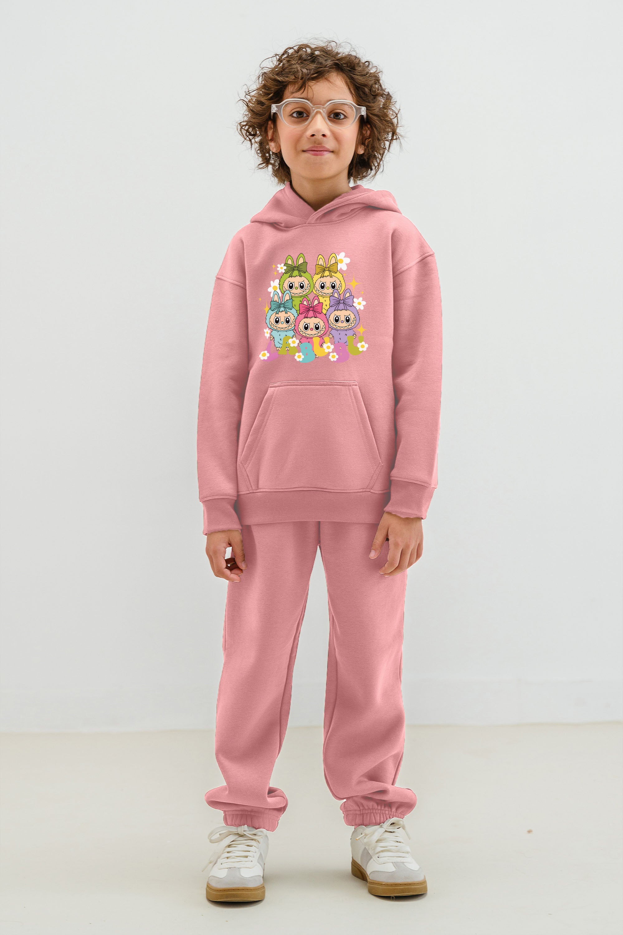Kids Labubu Daisy Squad Printed Hoodie & Joggers set (Pack of 5)