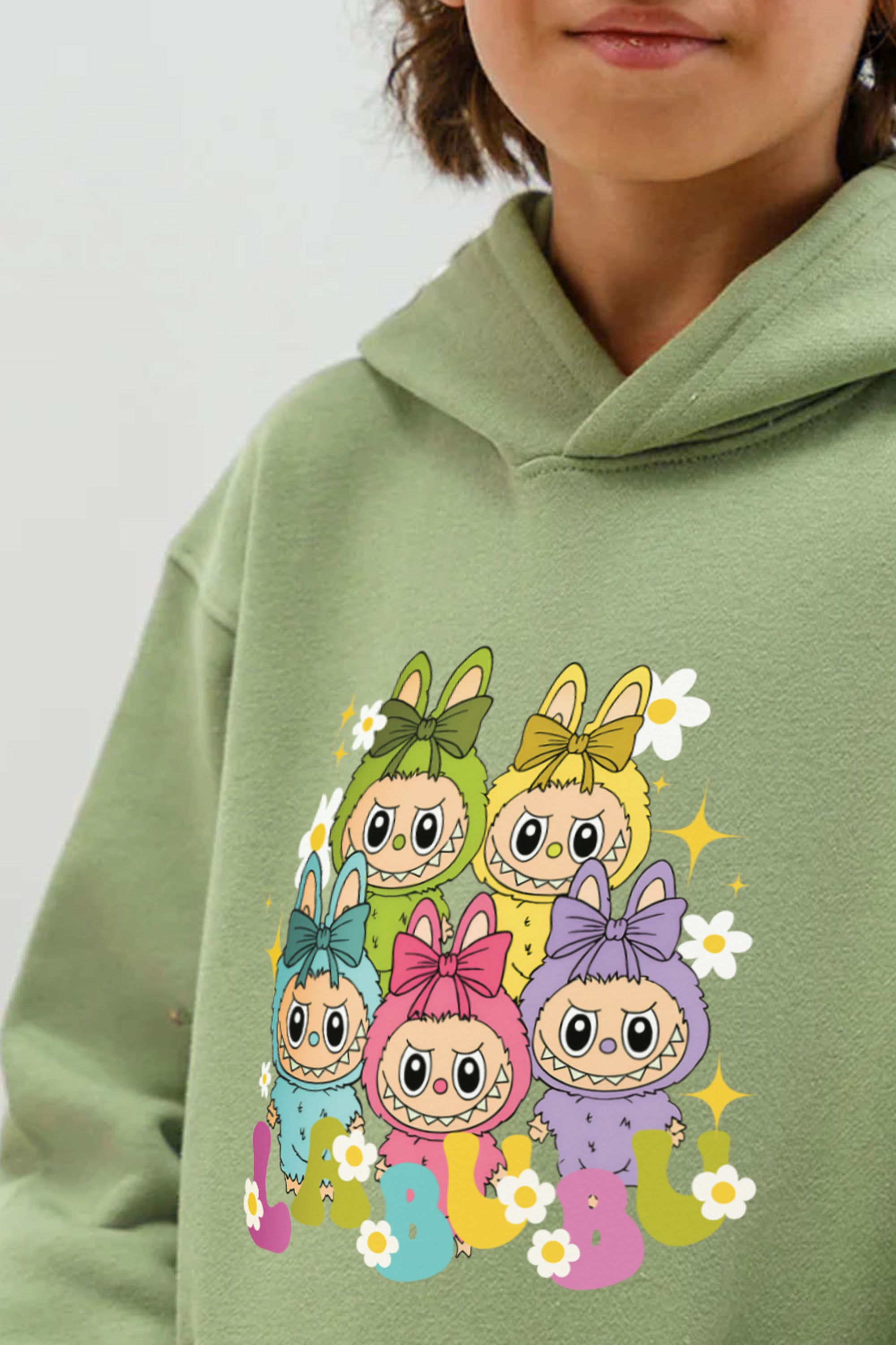 Kids Labubu Daisy Squad Printed Hoodie & Joggers set (Pack of 5)