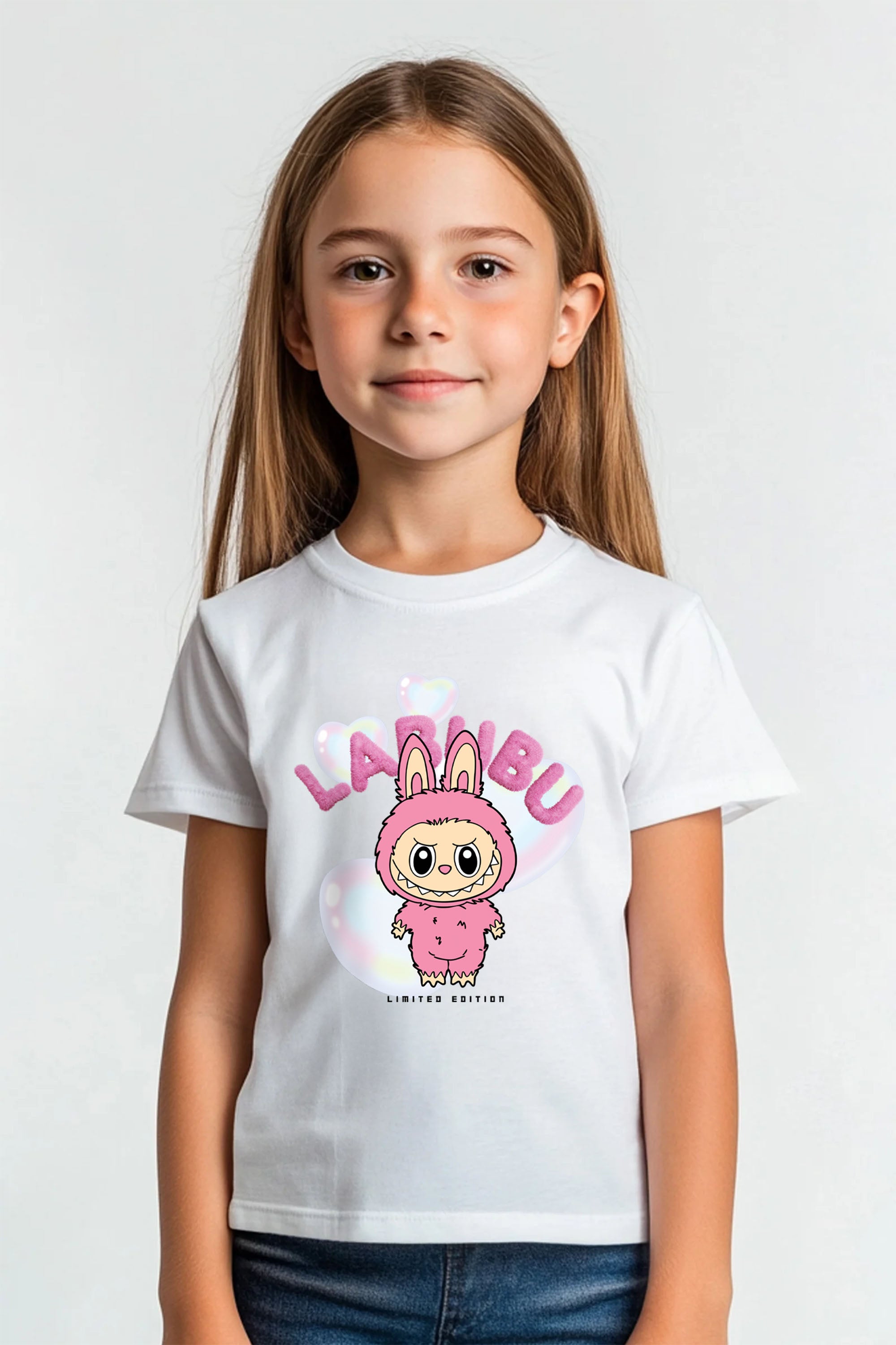 Kids Cute Labubu Printed T-Shirt