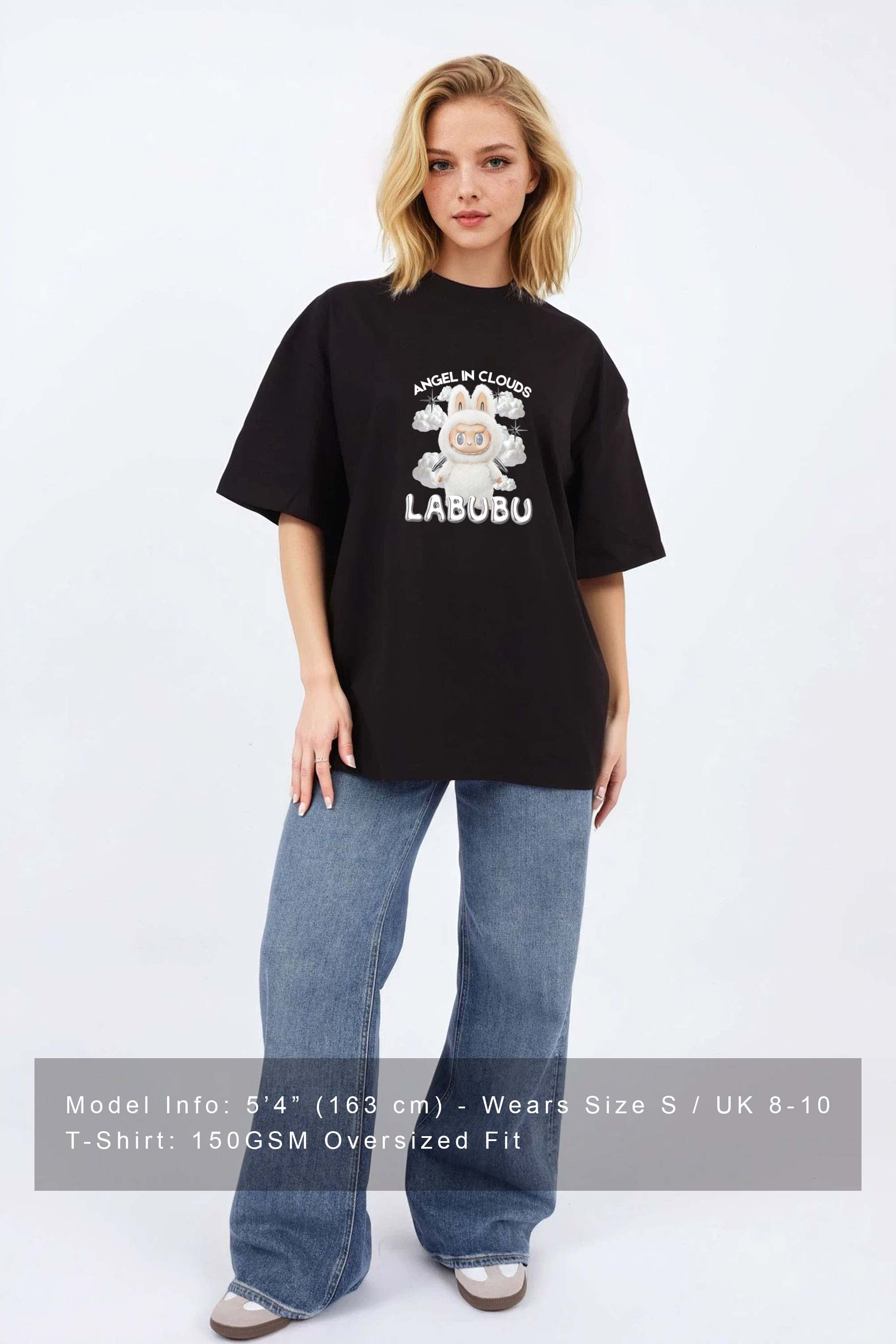 220GSM Oversized T-Shirt In Labubu Cloud Print