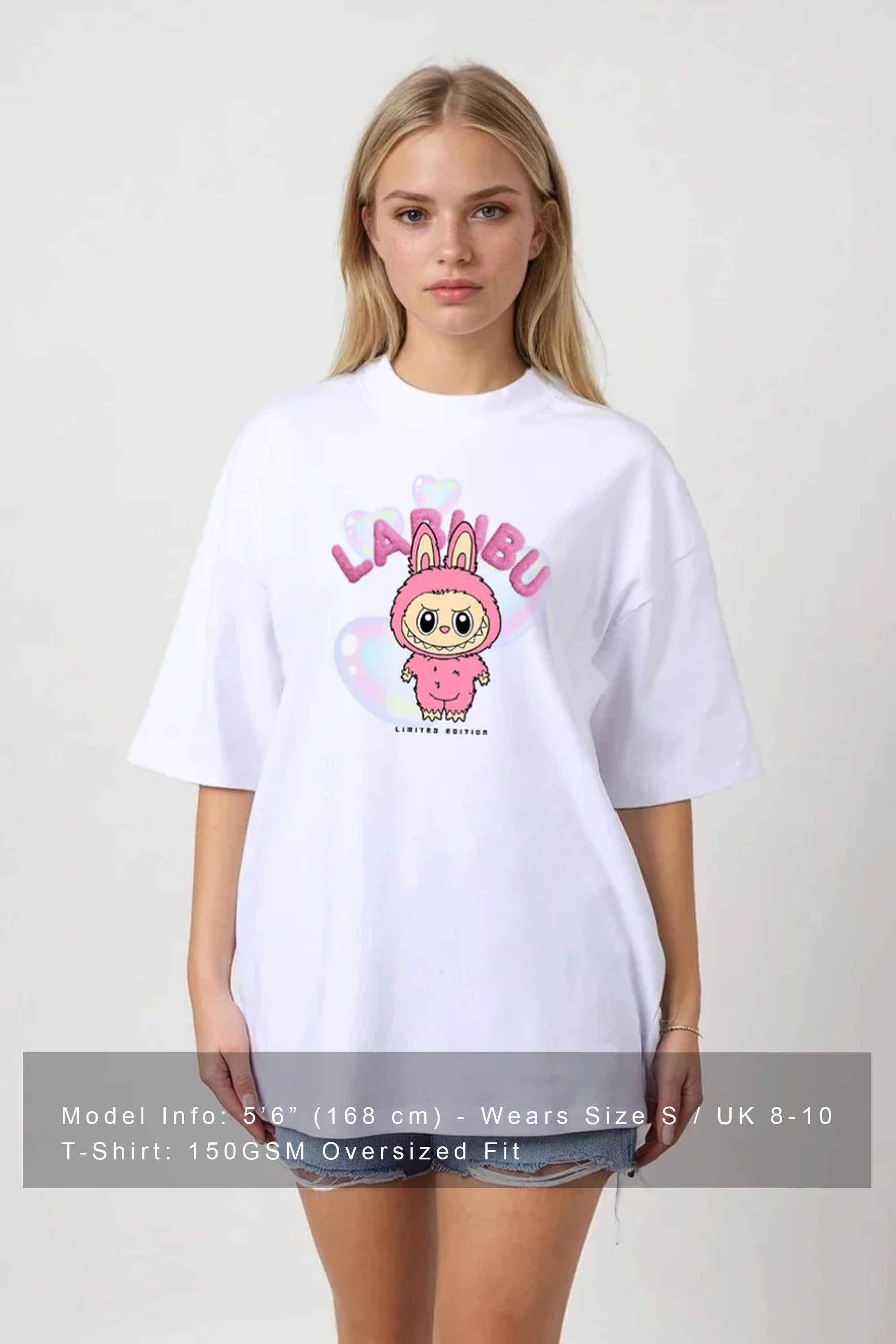 150GSM Oversized T-Shirt in Cute Labubu Print