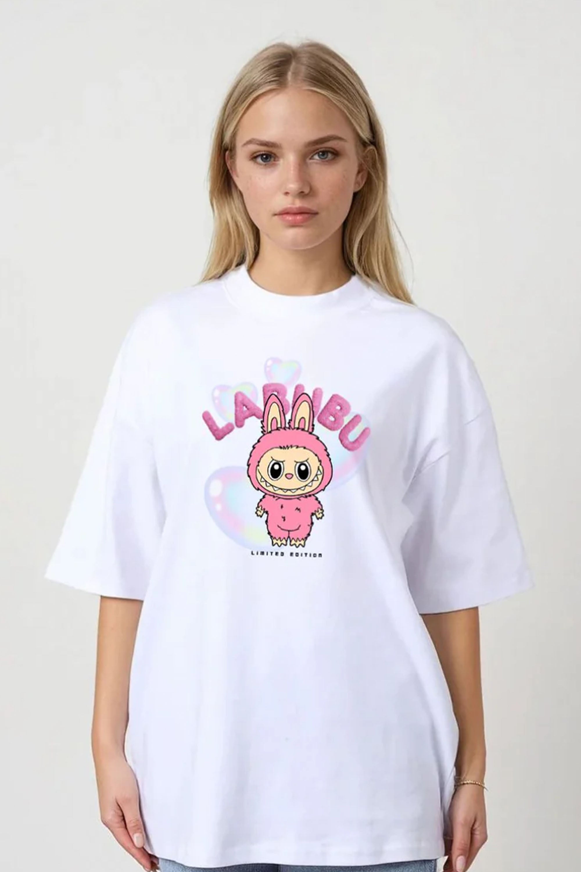 150GSM Oversized T-Shirt in Cute Labubu Print