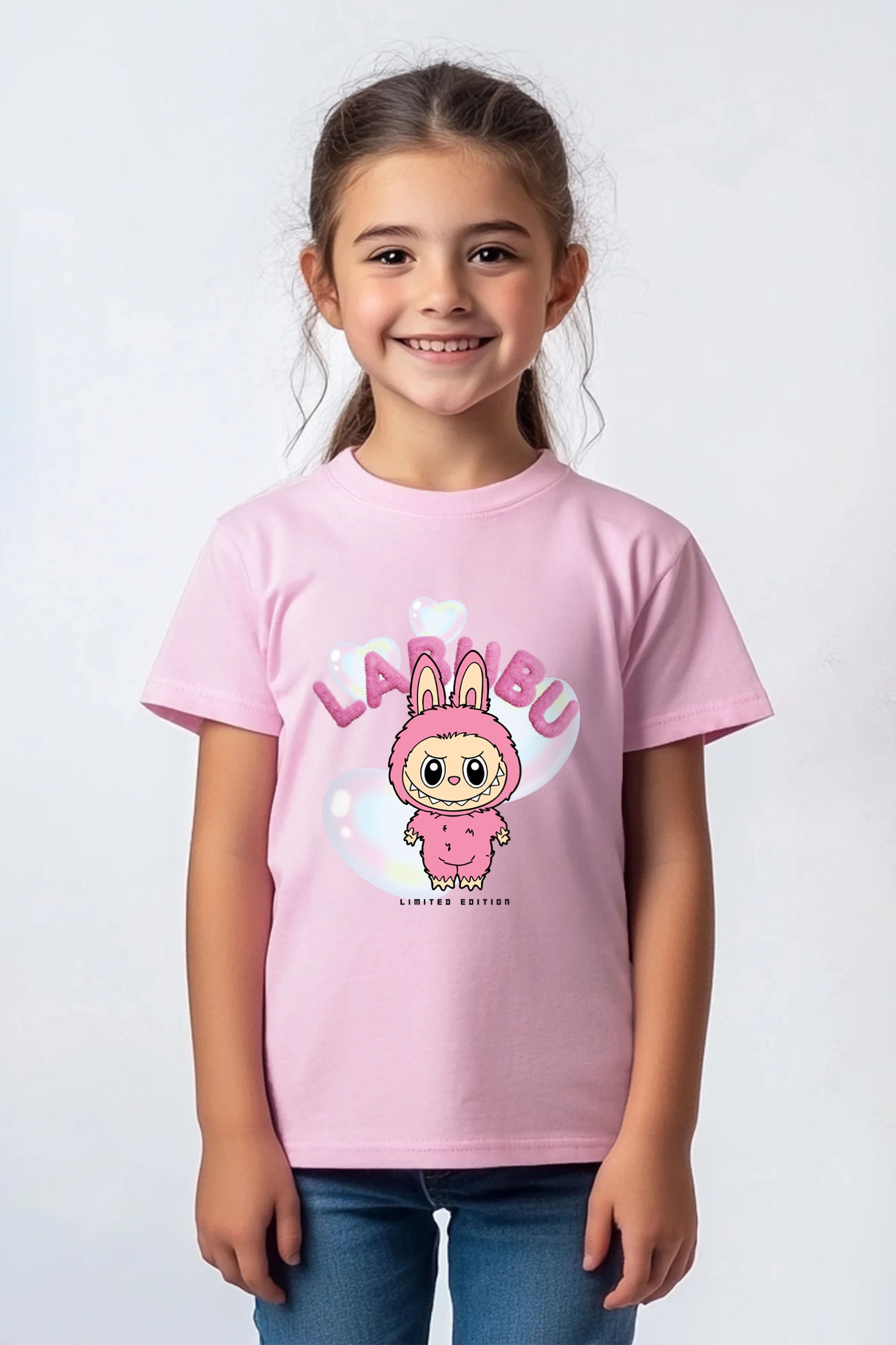 Kids Cute Labubu Printed T-Shirt
