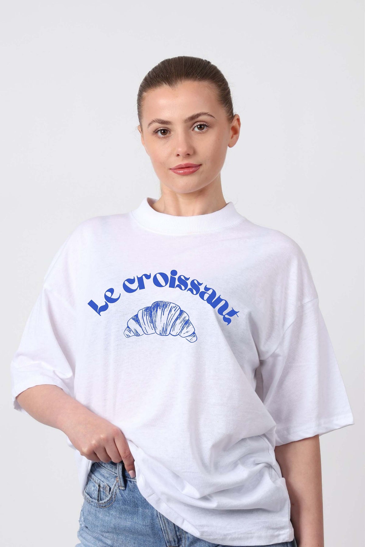 150GSM Oversized T-Shirts in Le Croissant Print